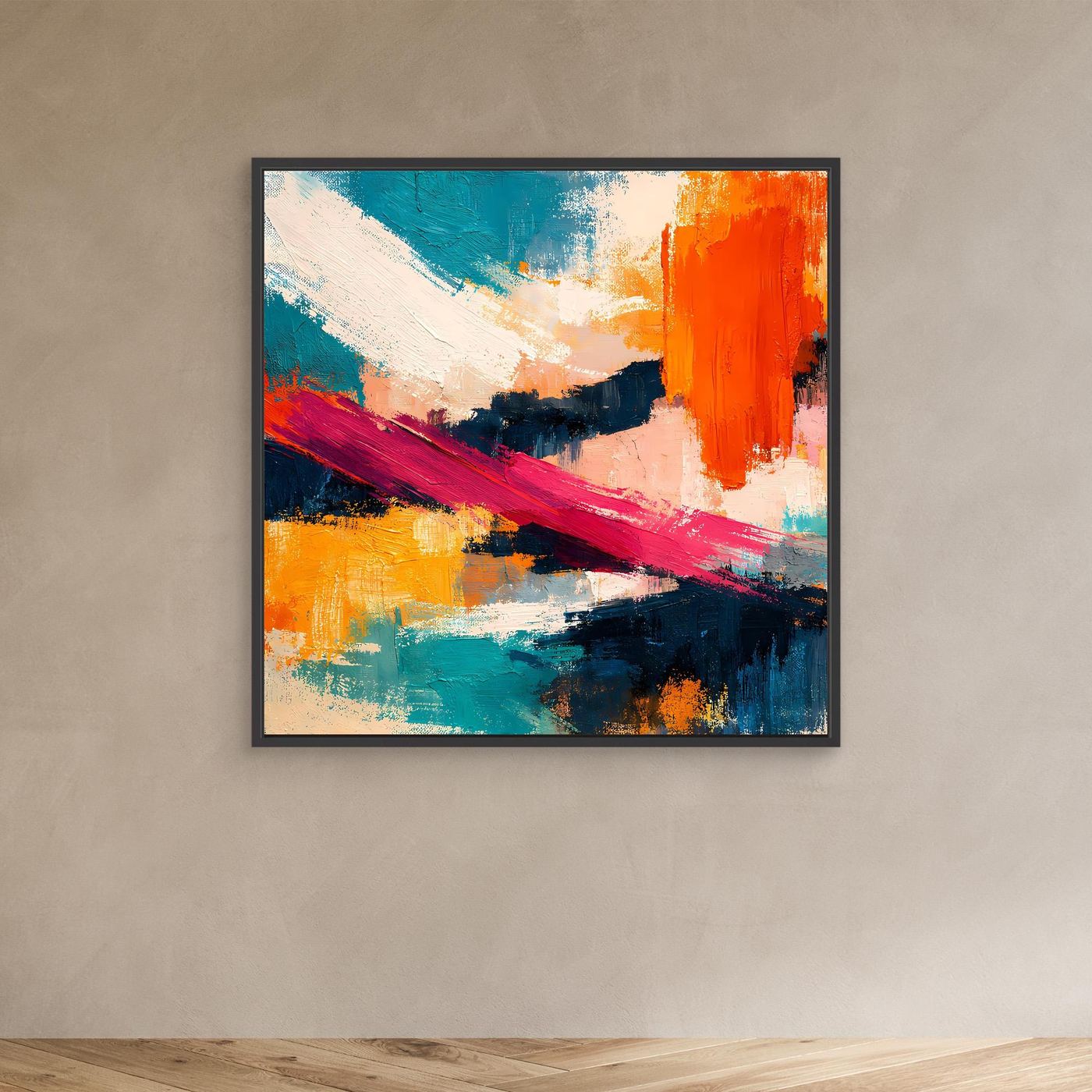 Premium Leinwand Modernes Abstraktes Gemälde | Wandbild Farbexplosion im Impasto-Stil