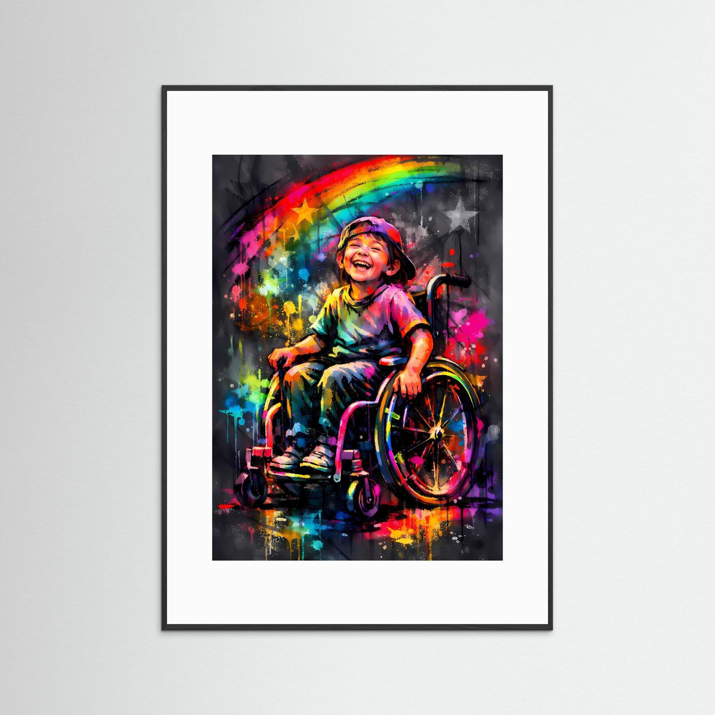 The Joy of Life | Luxuriöses Inklusions Poster Bunt & Dunkel | Abstraktes Kind Kunstposter Hochformat