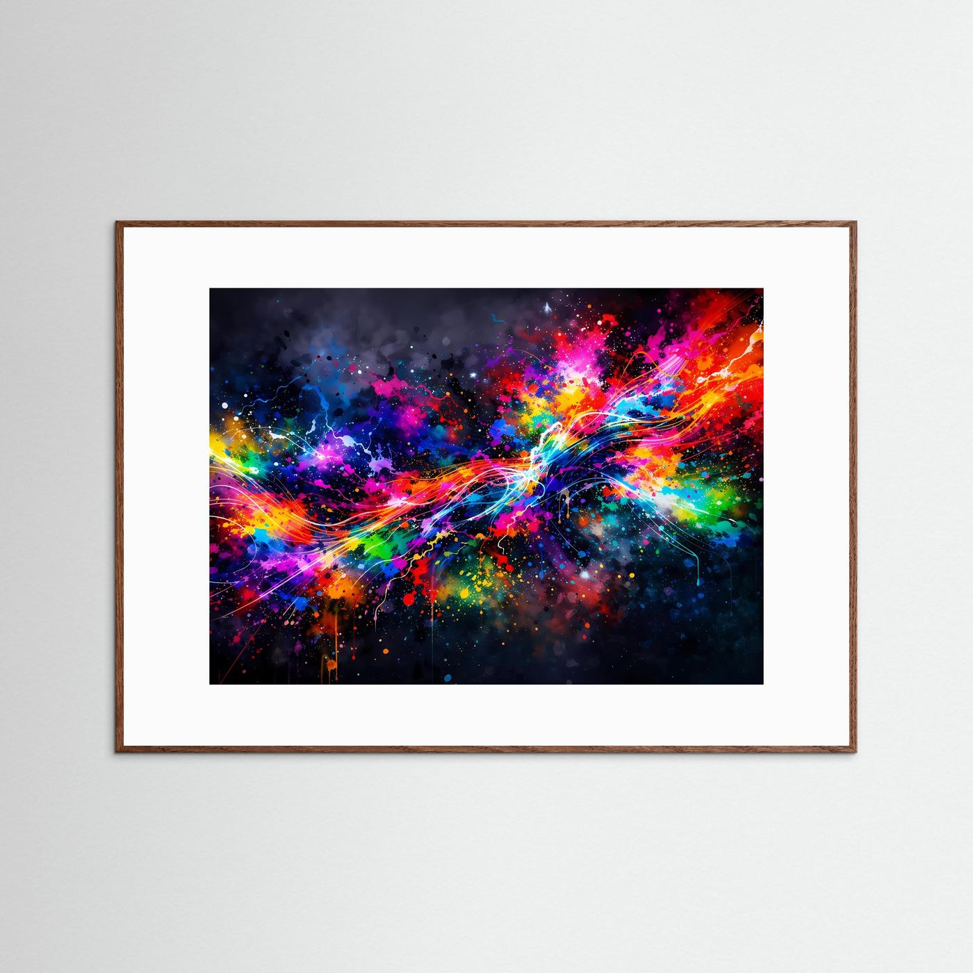 Abstrakte Farbexplosion im Splash Style | Modernes Kunst Poster Querformat