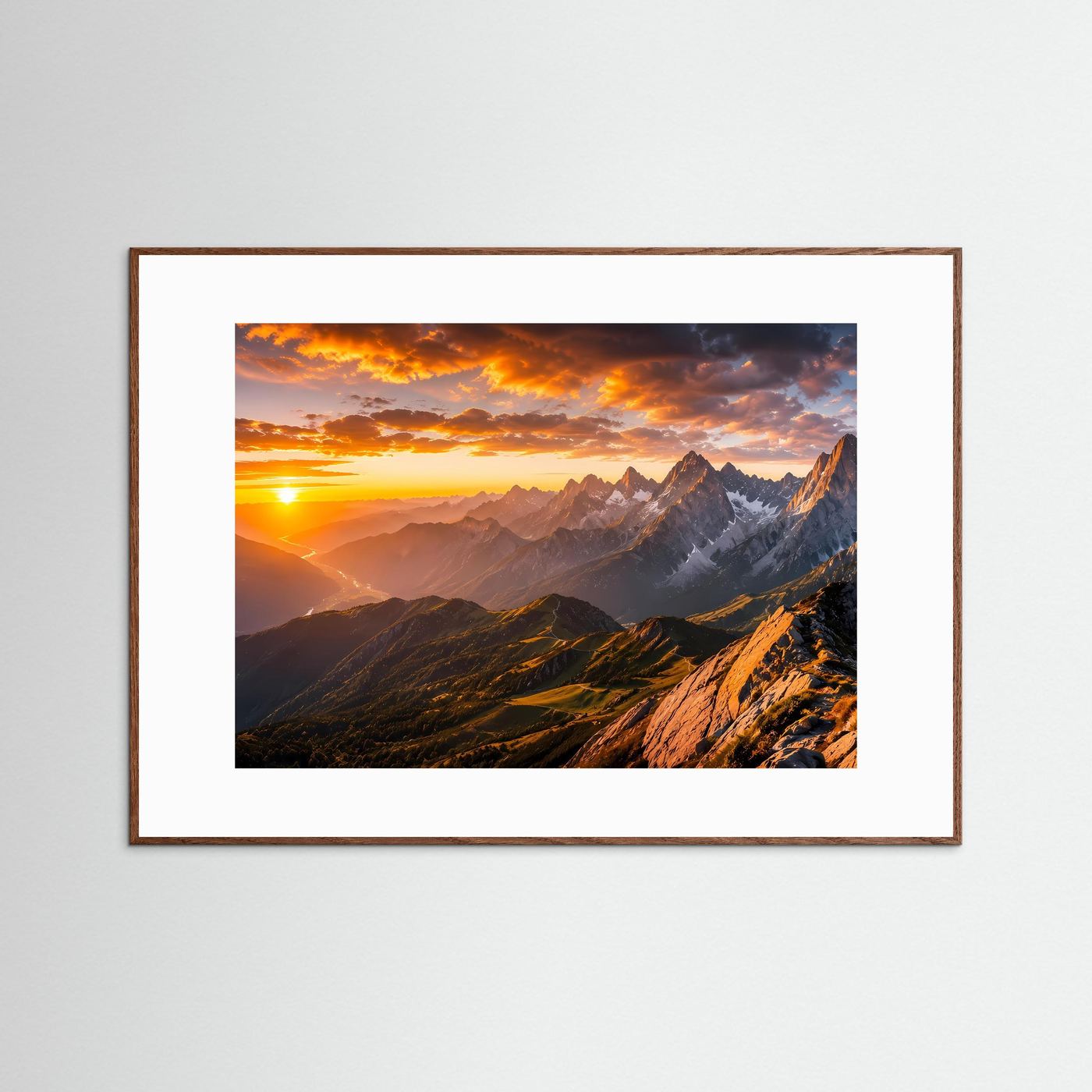 Majestätische Alpen im Abendlicht | Panorama Berg & Natur Poster Querformat