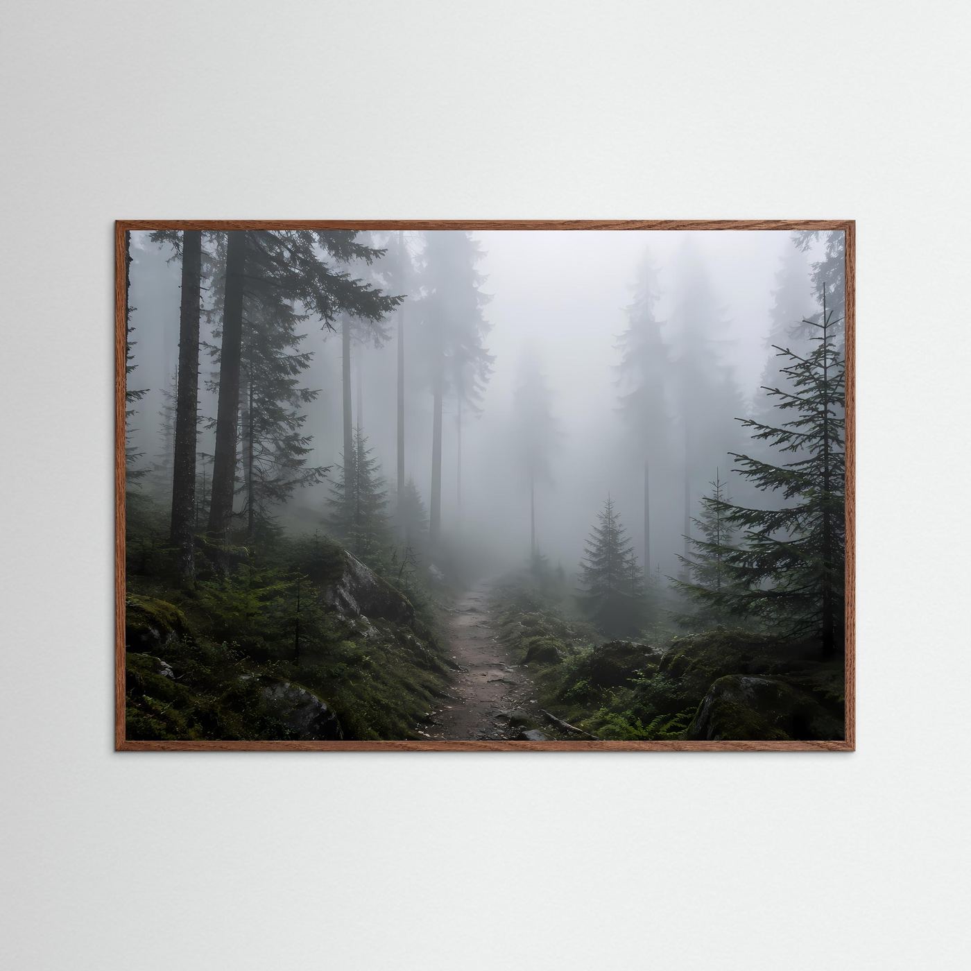 Mystischer Nebelwald | Atmosphärische Waldlandschaft Wandkunst