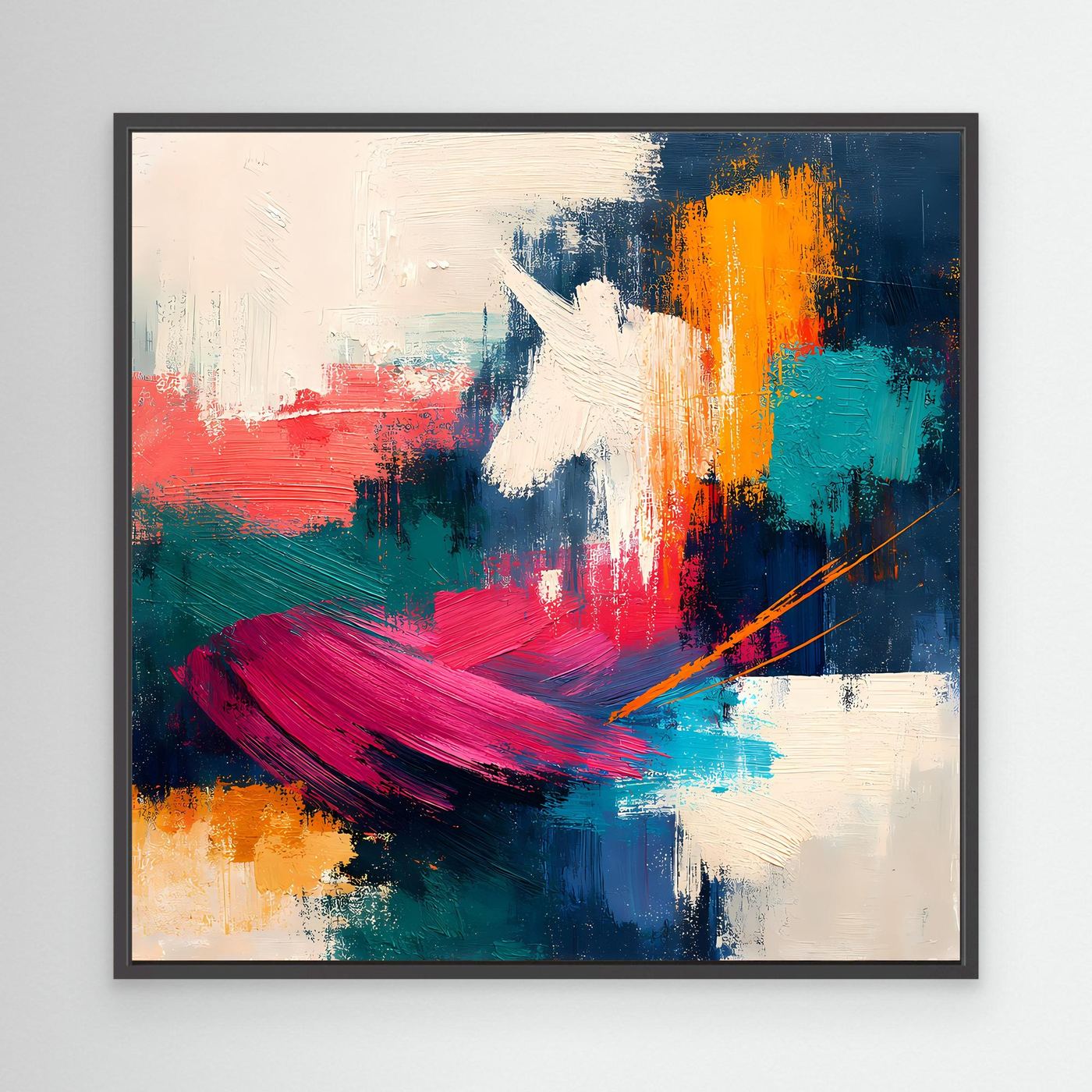 Leinwand Mystisches Einhorn im Farbenmeer | Abstraktes Fantasy Wandbild