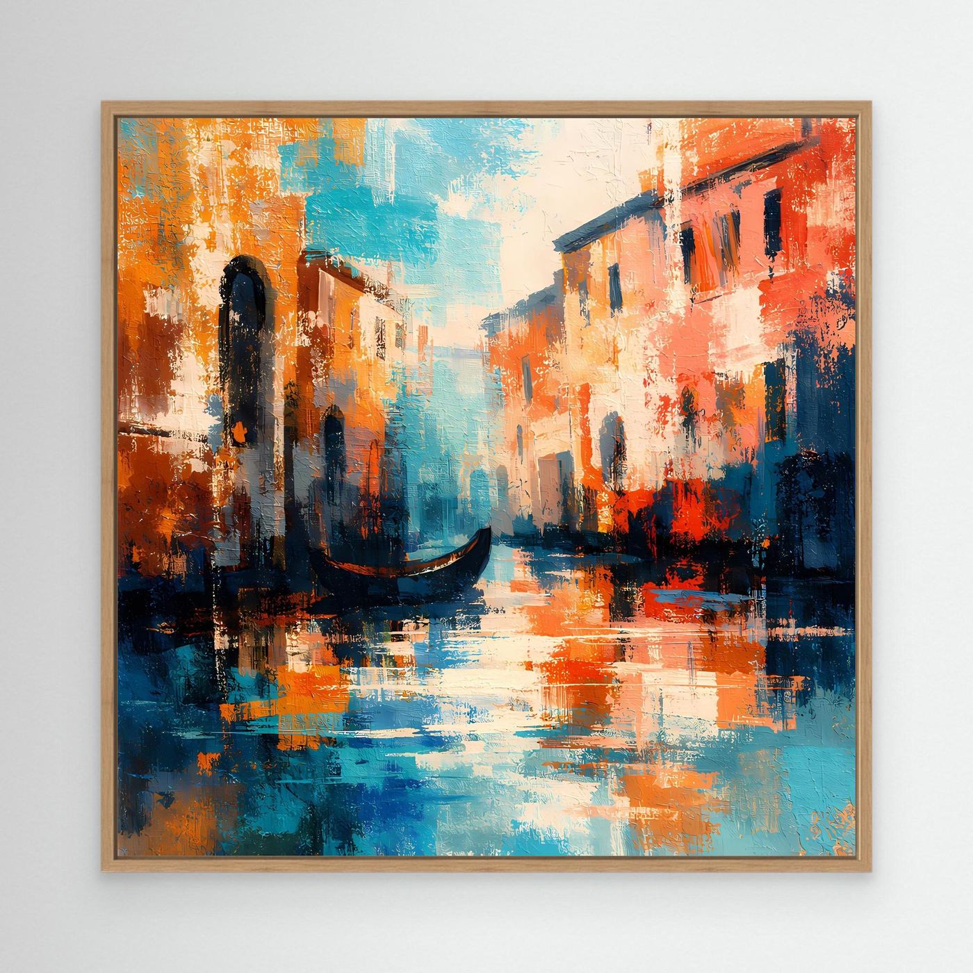 Leinwand Romantisches Venedig bei Sonnenuntergang | Abstraktes Gondel Wandbild