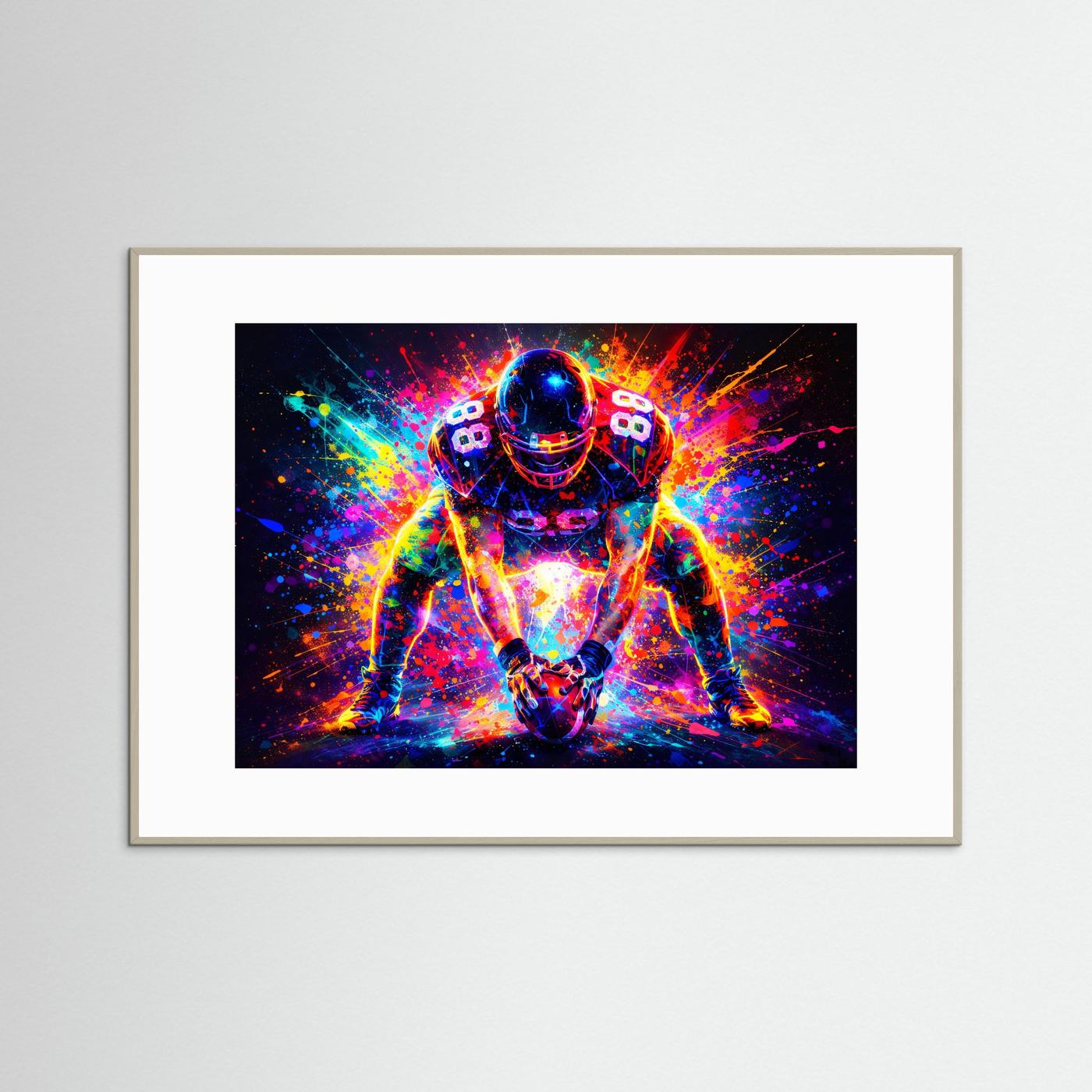 Pulsierende Power & Football | Moderner Kunst Print Querformat Wandbild