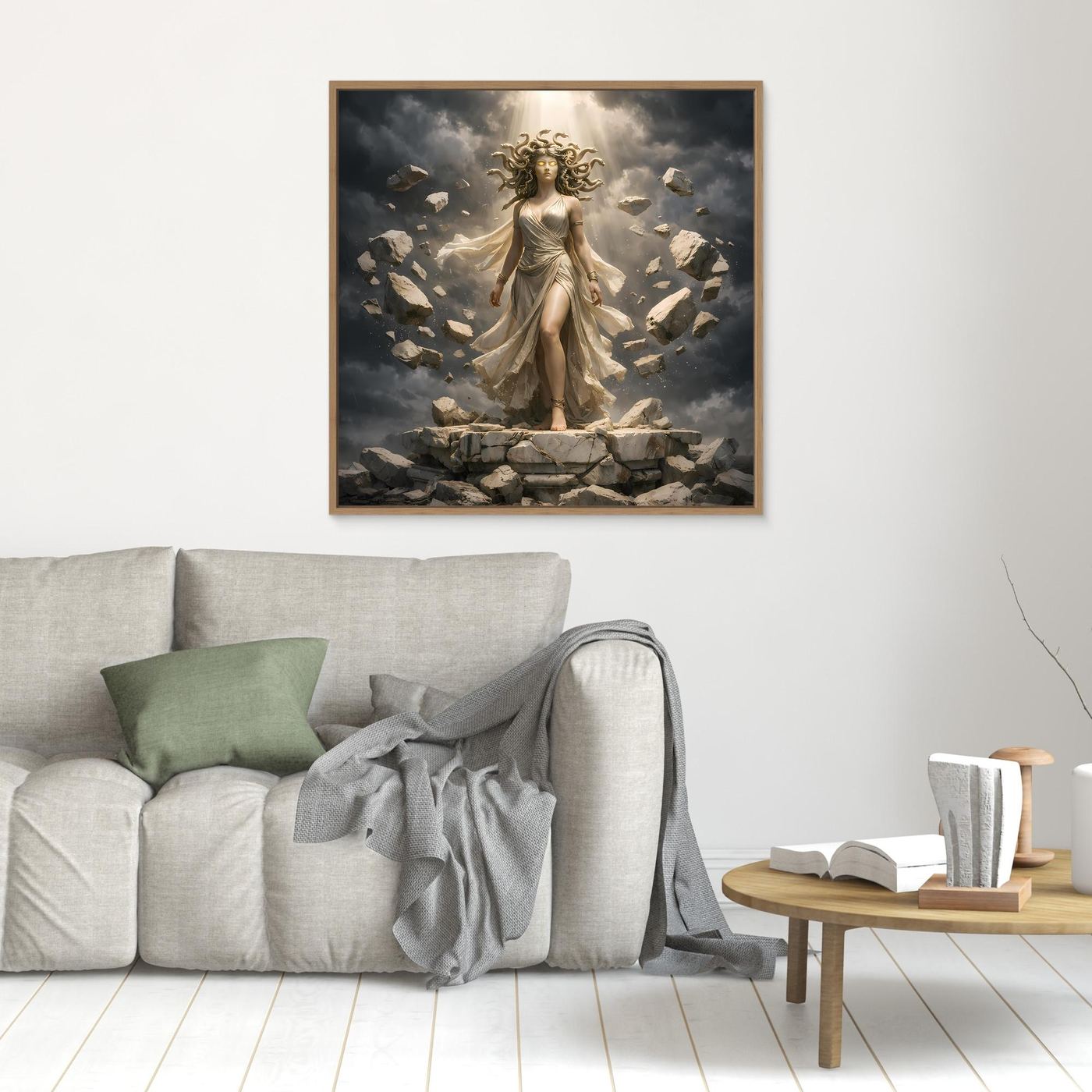Premium Leinwand Medusa Gorgone Mythologie | Modernes Kunst Poster Fantasy Wandbild antik