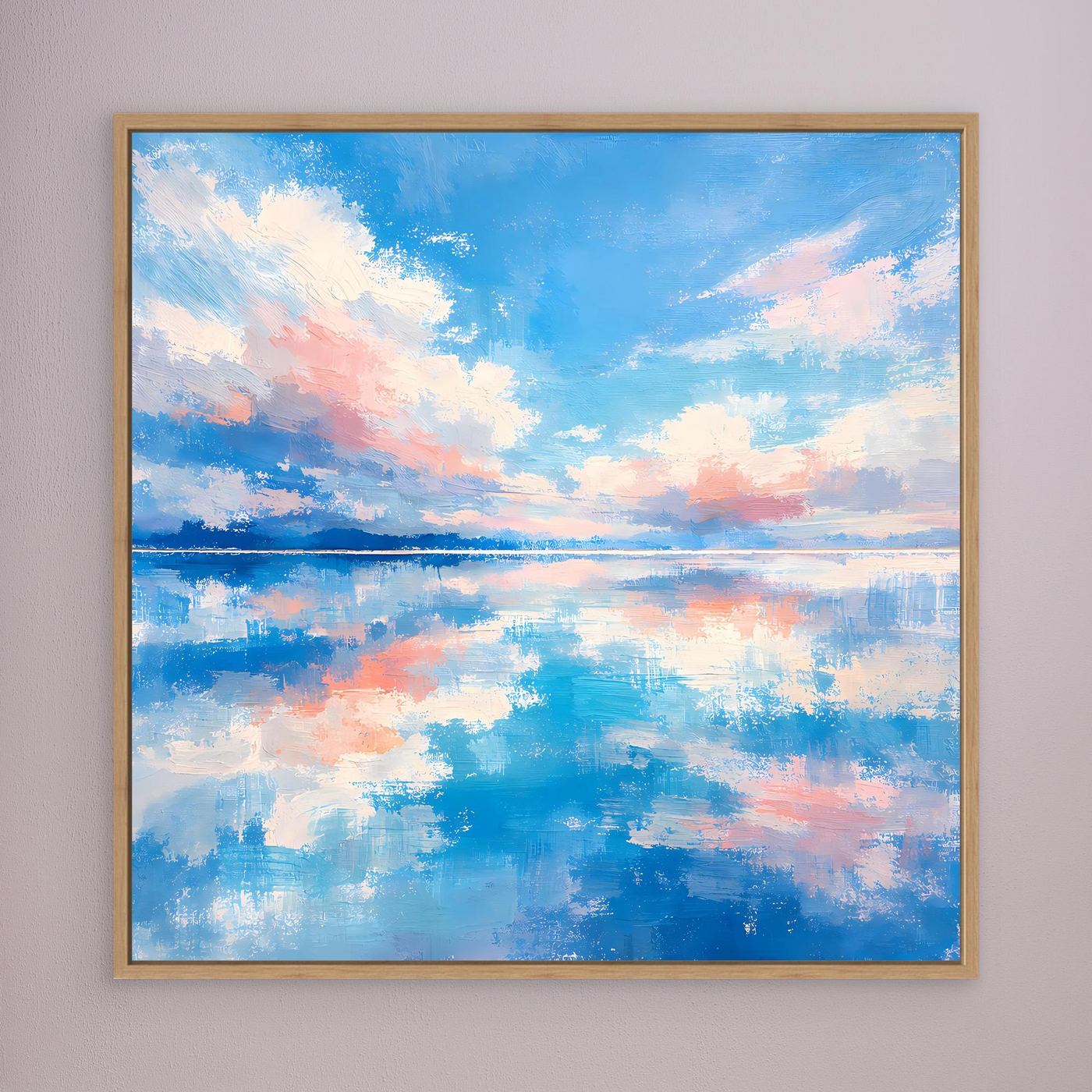 Leinwand Abstrakte Meereslandschaft mit Wolken | Modernes Wandbild auf Keilrahmen