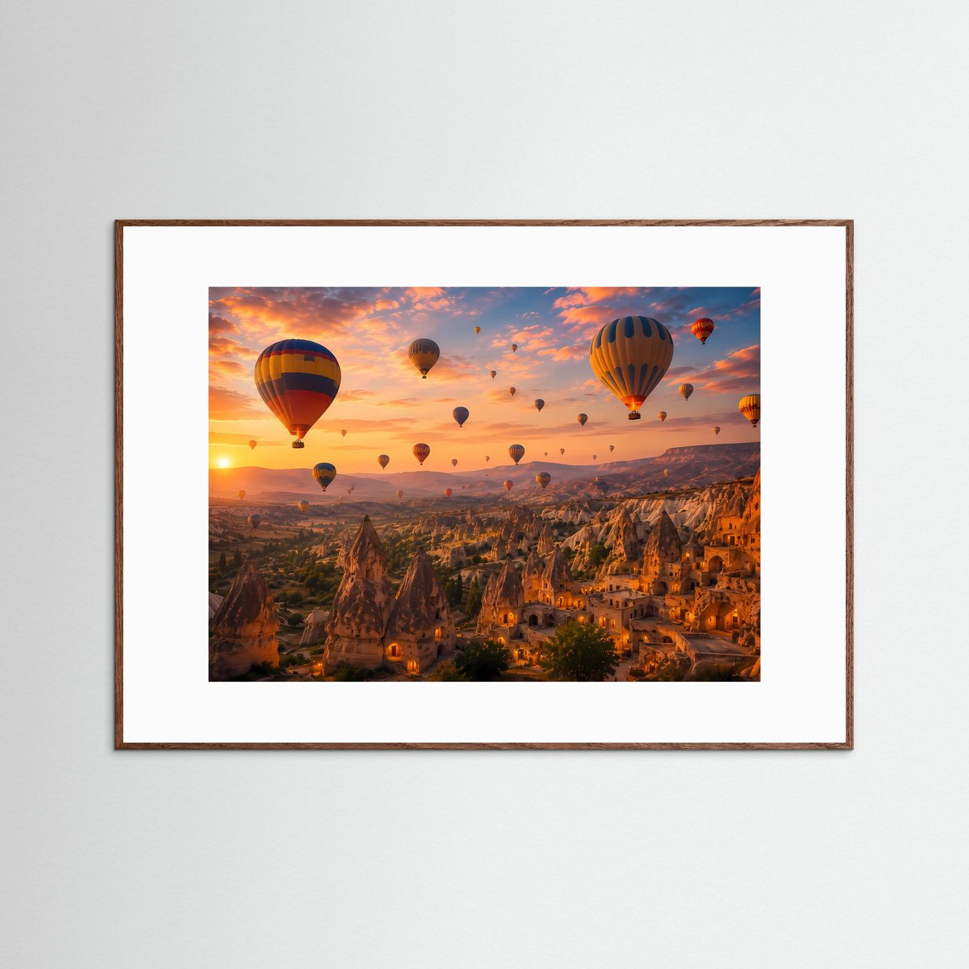 Magisches Kappadokien bei Sonnenaufgang | Heißluftballons & Türkei Poster