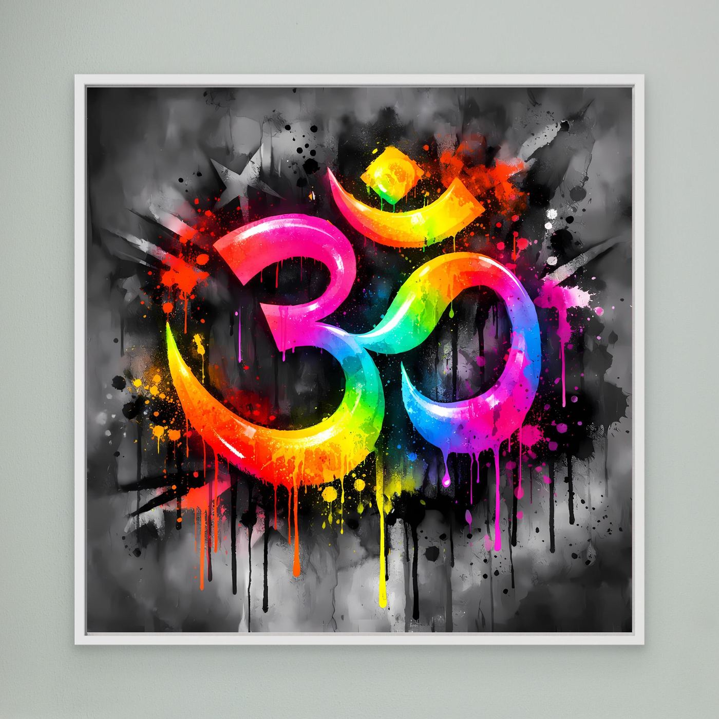 Leinwandbild Spirituelles Om-Symbol | Abstraktes Yoga & Meditation Wandbild auf Keilrahmen