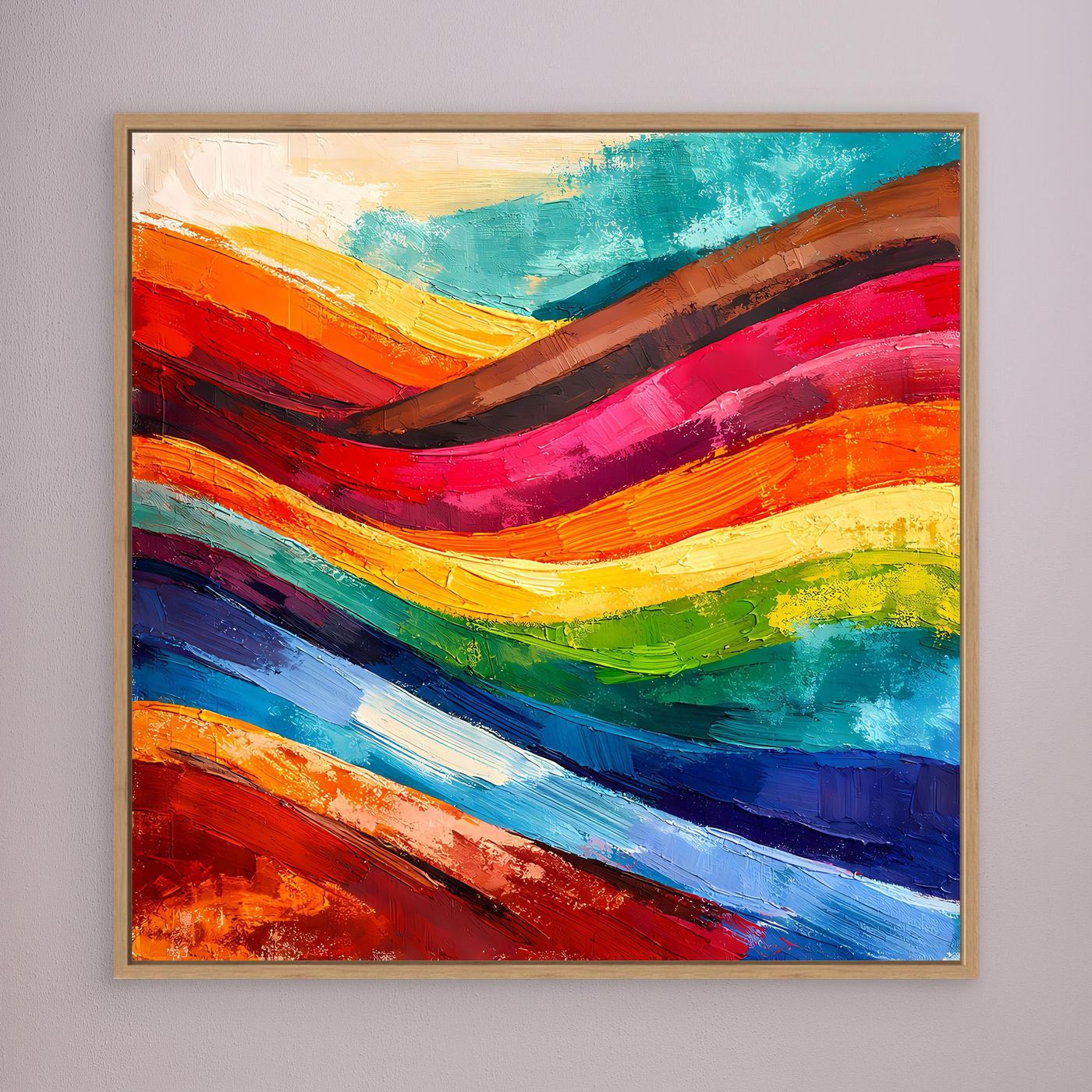 Abstraktes Farbenspiel Leinwandbild | Moderne Farbexplosion Kunst-Wandbild