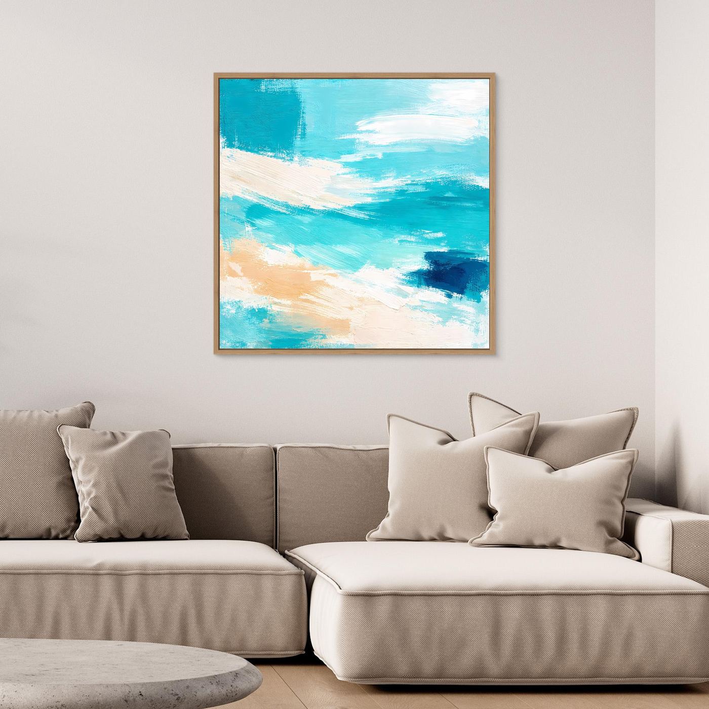 Leinwand Abstraktes Meeresrauschen am Strand | Modernes Ozean Wandbild