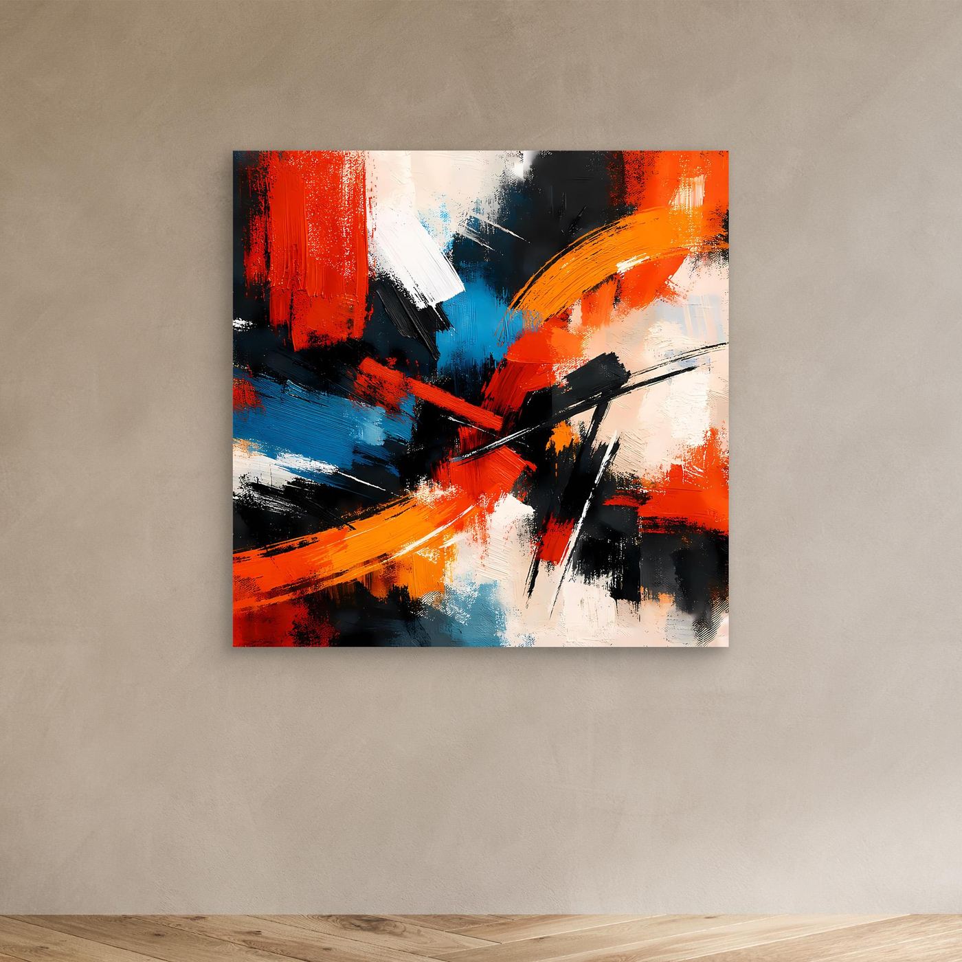 Leinwandbild Abstrakte Farbexplosion | Modernes Expressionistisches Wandbild auf echtem Holzkeilrahmen
