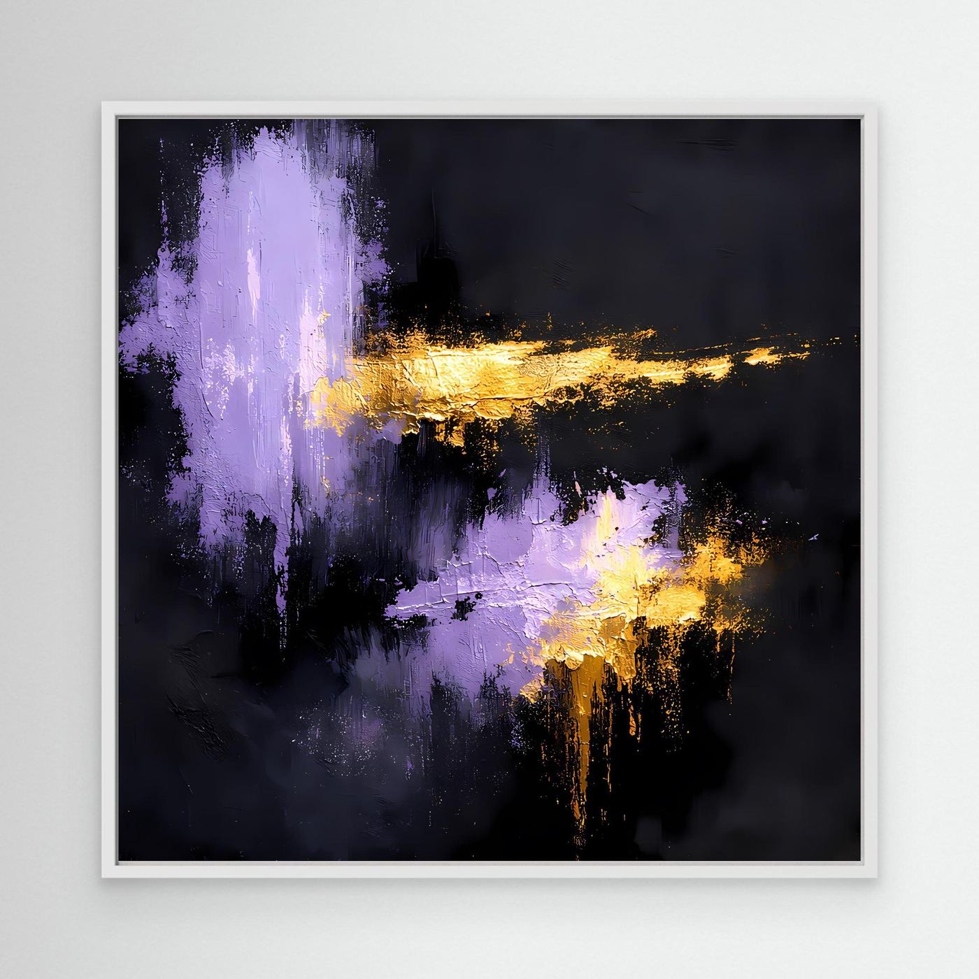 Leinwand Elegante Lila Nuancen und Gold | Modernes Abstraktes Expressionismus Wandbild