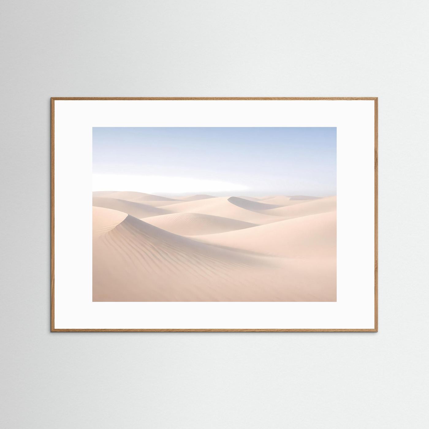 Minimalistische Sanddünen in sanften Erdtönen | Wüste Panorama Poster Querformat