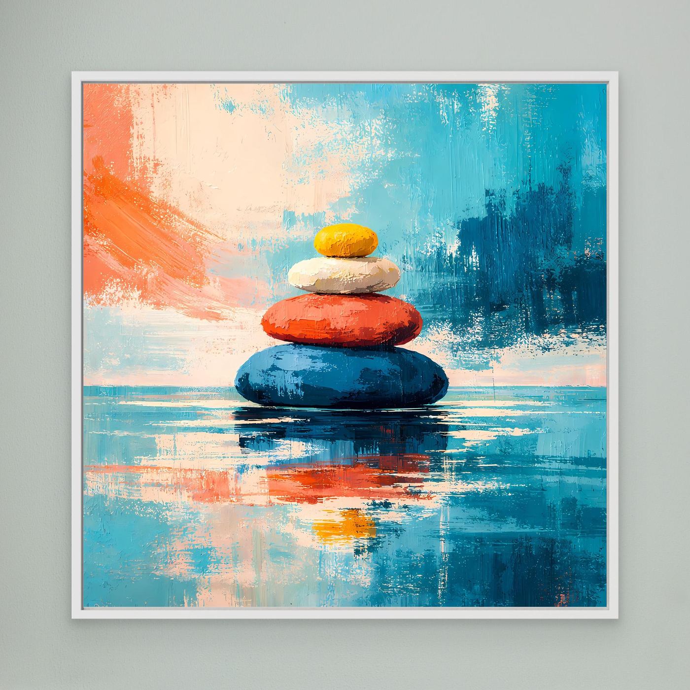 Leinwandbild Gestapelte Zen-Steine | Abstraktes Meditationsbild