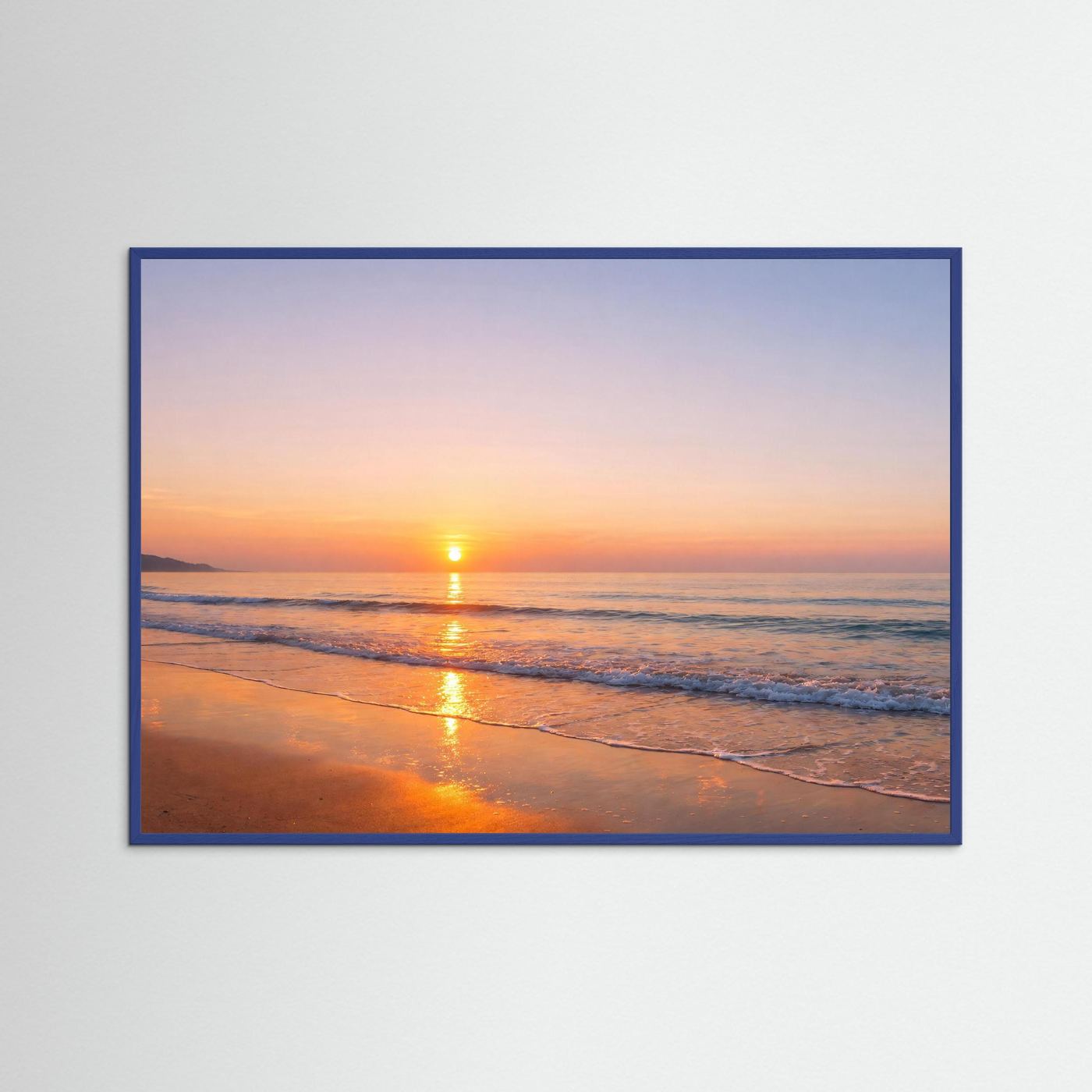 Goldener Sonnenuntergang am Meer | Küsten-Panorama Naturposter Querformat