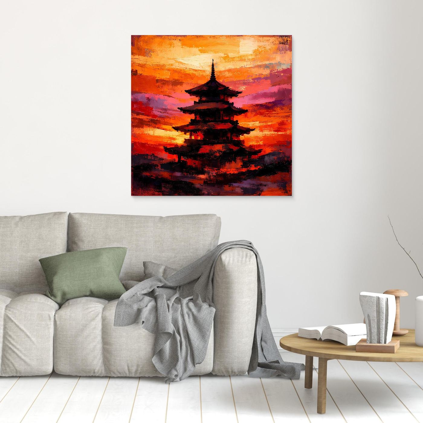 Leinwandbild Traditionelle Japanische Pagode | Abstraktes Asien-Wandbild
