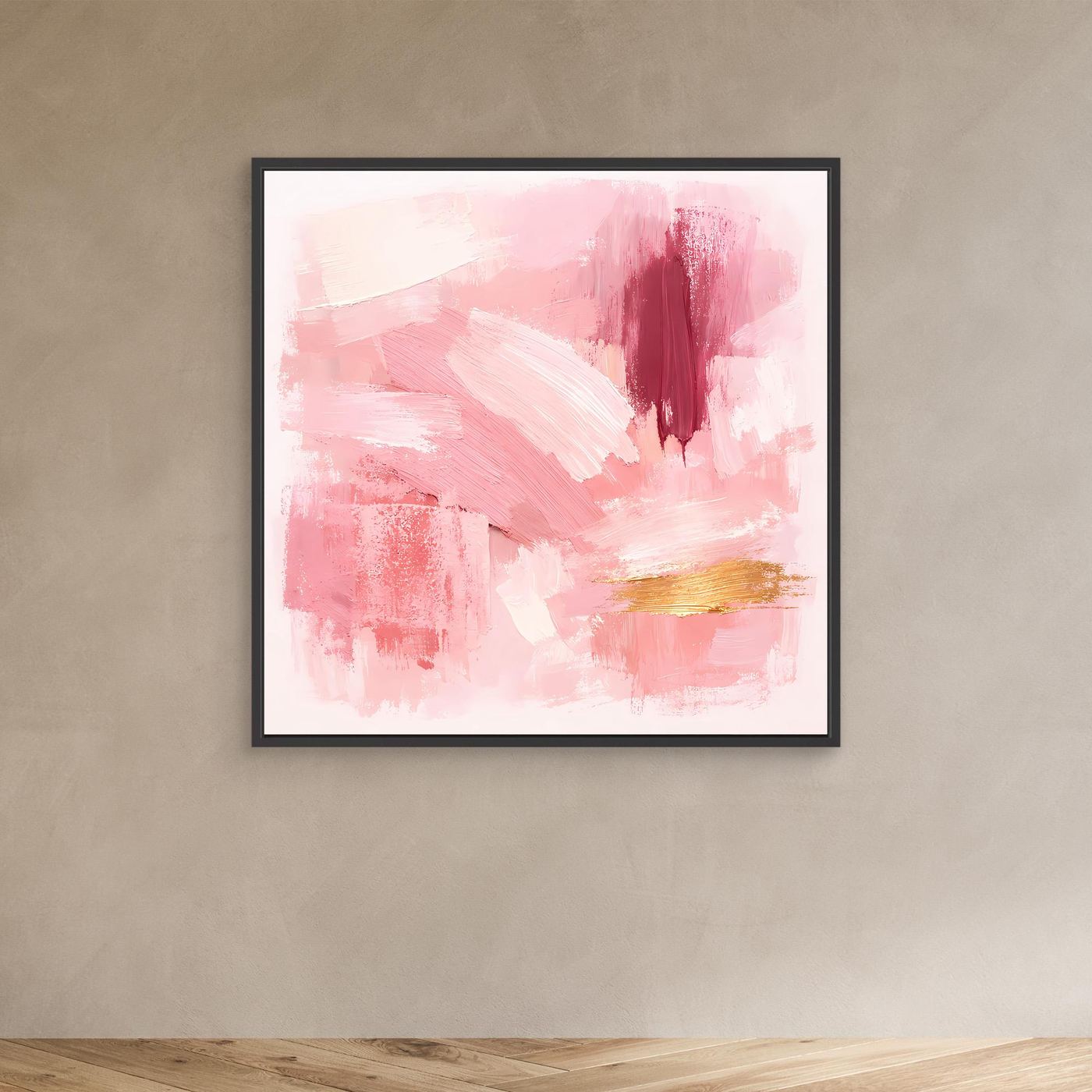 Leinwand Abstraktes Gemälde in Rosa und Gold | Modernes Elegantes Wandbild Pastell