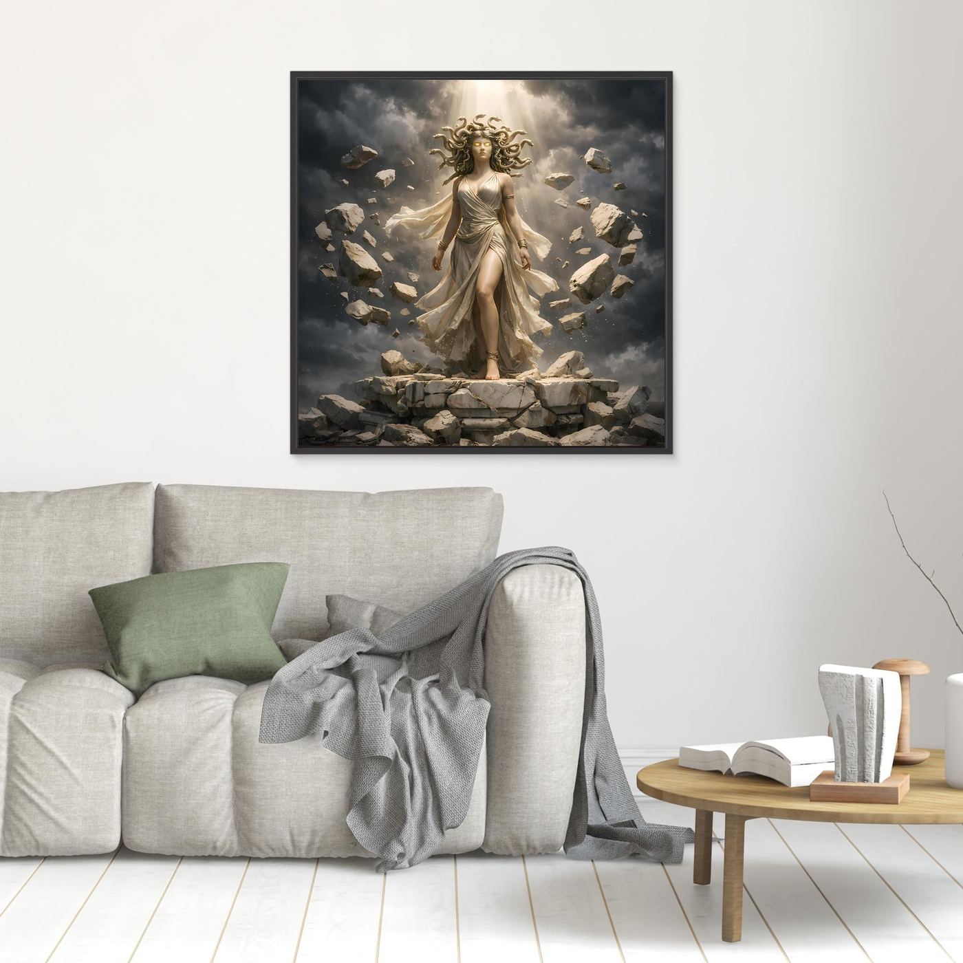 Premium Leinwand Medusa Gorgone Mythologie | Modernes Kunst Poster Fantasy Wandbild antik