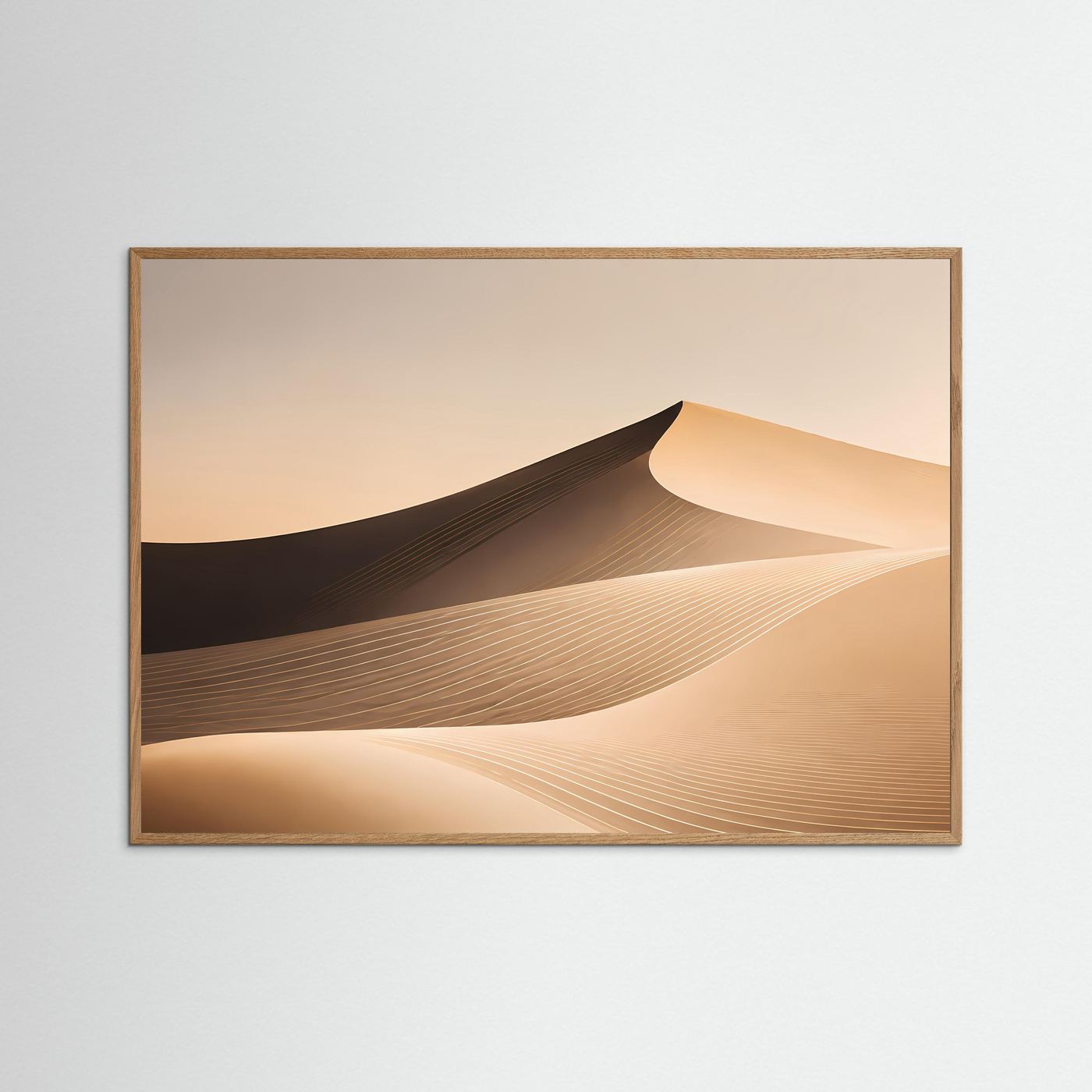 Minimalistische Wüstendünen Poster | Moderne Abstrakte Wüstenlandschaft | Beige Sanddünen Wandbild | Elegante Naturkunst | Premium Wall Art