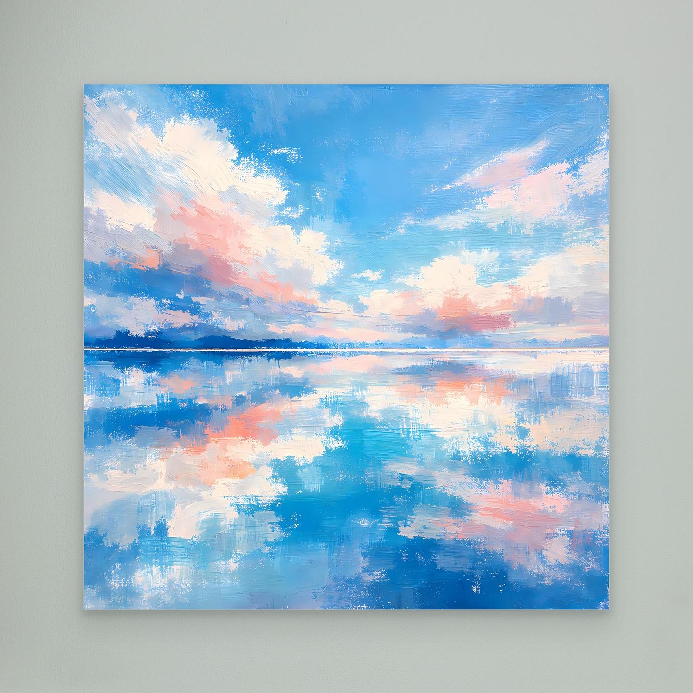 Leinwand Abstrakte Meereslandschaft mit Wolken | Modernes Wandbild auf Keilrahmen