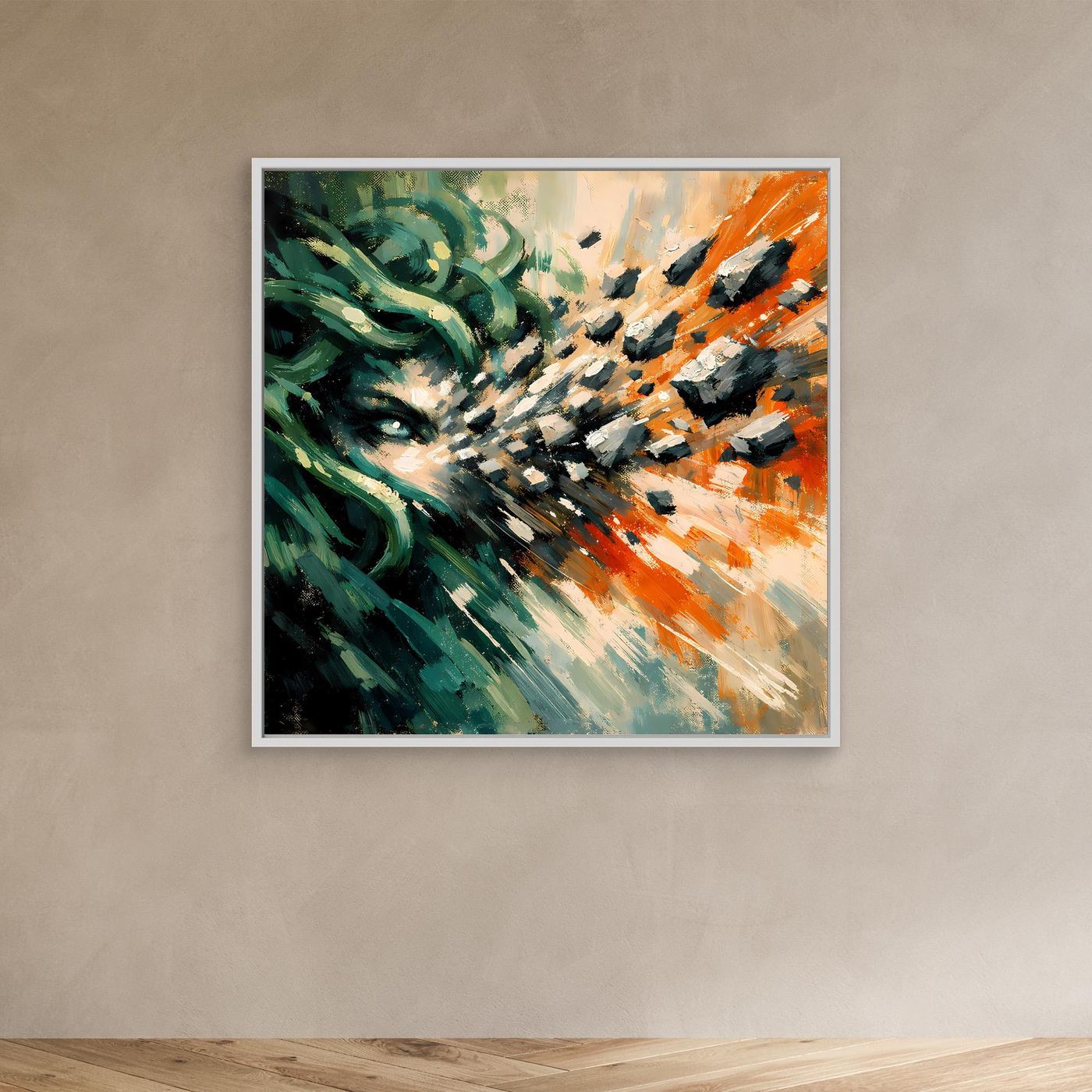 Leinwand Medusa Steinblick | Abstraktes Mythologie Fantasy Wandbild