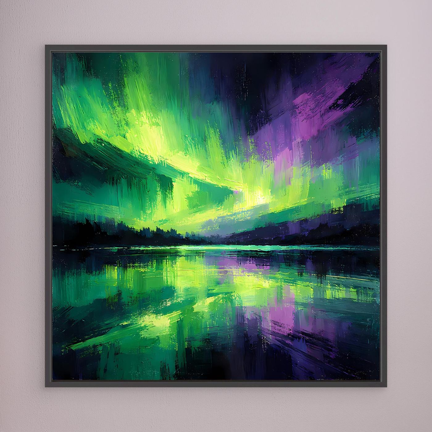 Leinwand Magisches Polarlicht | Abstraktes Nordlicht Natur Wandbild