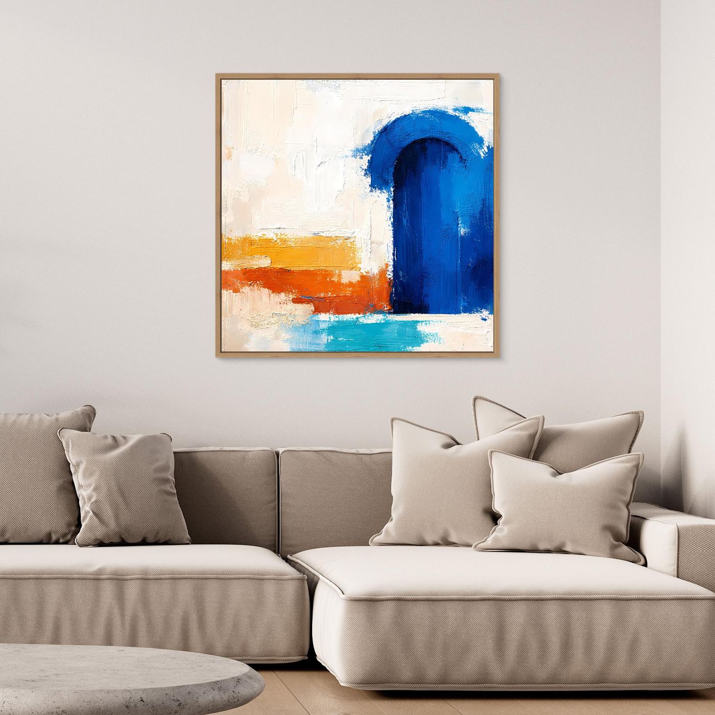 Leinwand Blauer Marokkanischer Torbogen | Abstraktes Orientalisches Wandbild