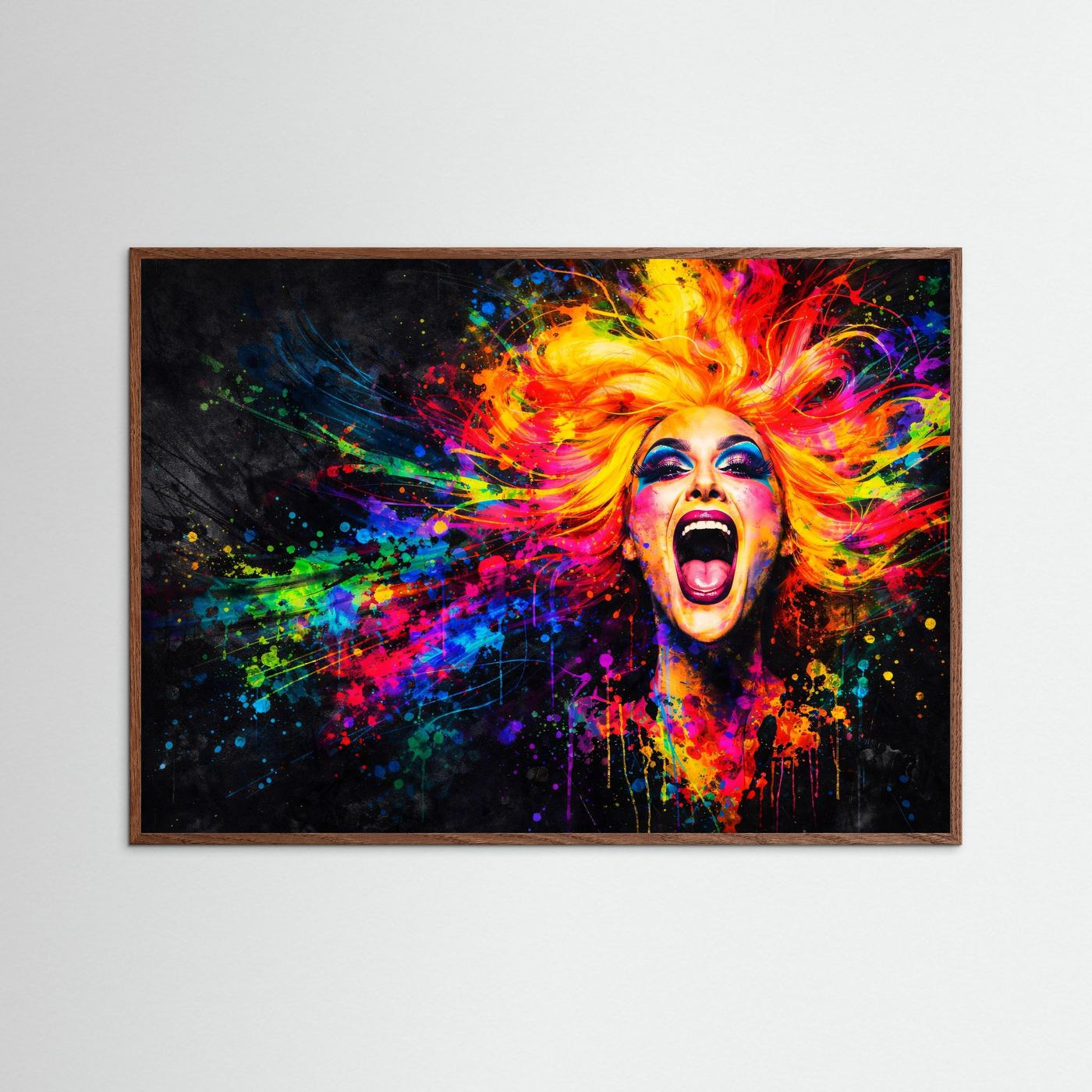 Explosion der Farben | Moderner Kunst Print Querformat Wandbild