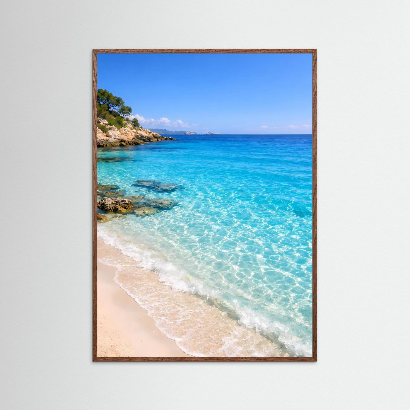 Poster Traumstrand mit Kristallklarem Wasser | Majestätisches Küsten Wandbild