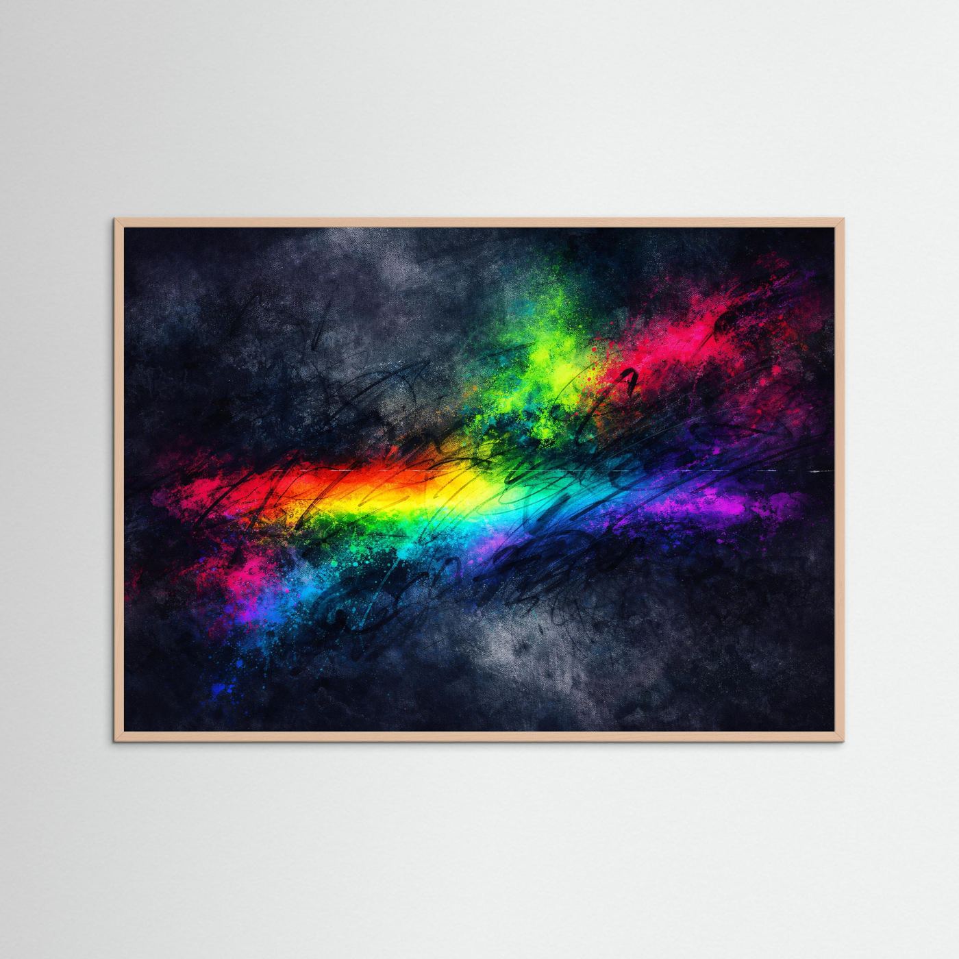 Abstrakte Energie & Farbdynamik | Moderner Kunst Print Querformat Wandbild