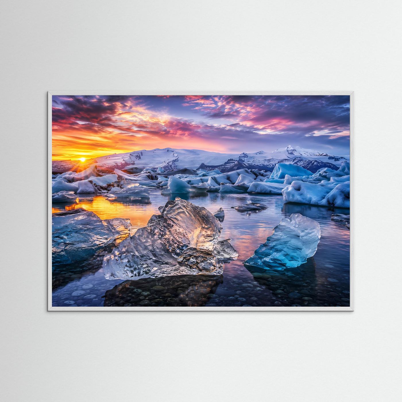Majestätischer Gletscher bei Sonnenuntergang | Panorama Eis & Natur Poster Querformat