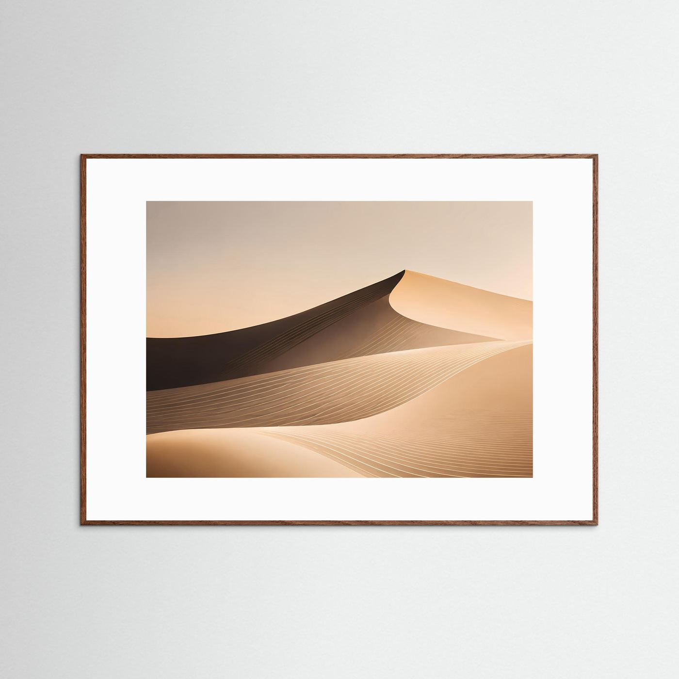 Minimalistische Wüstendünen Poster | Moderne Abstrakte Wüstenlandschaft | Beige Sanddünen Wandbild | Elegante Naturkunst | Premium Wall Art