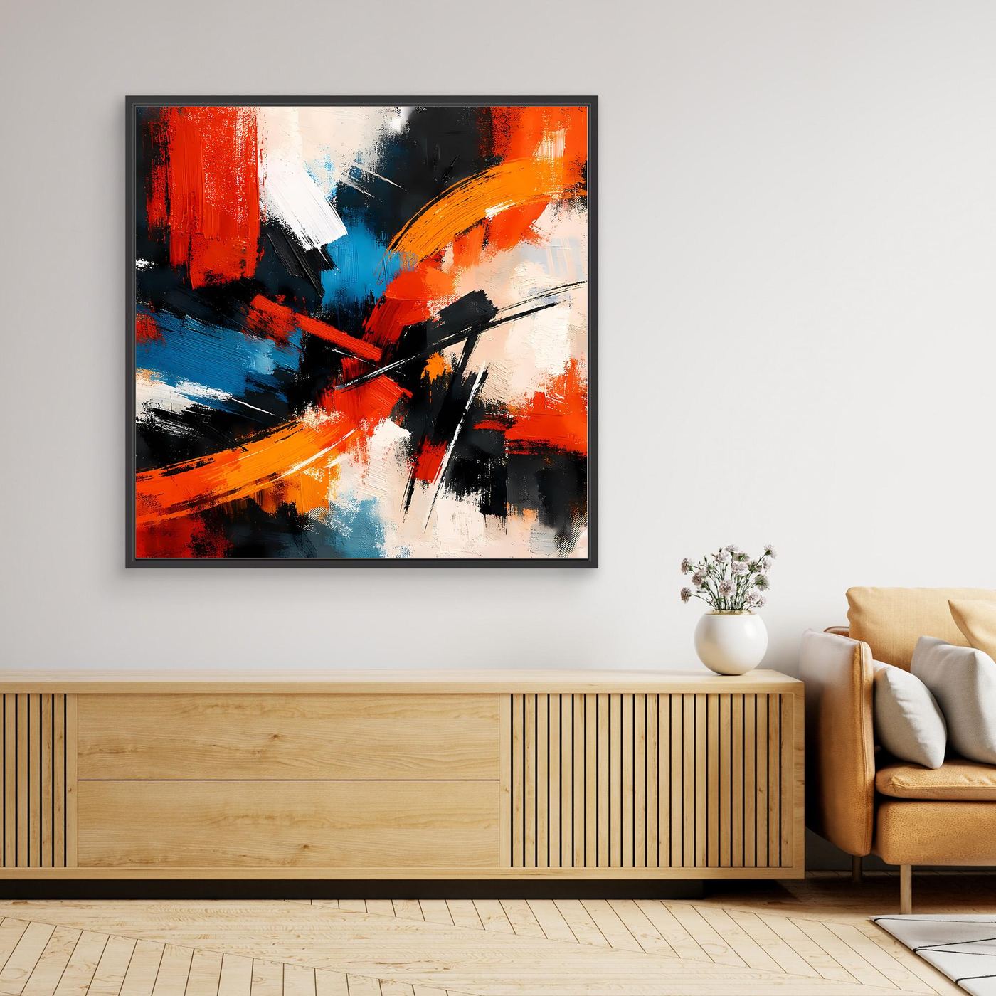 Leinwandbild Abstrakte Farbexplosion | Modernes Expressionistisches Wandbild auf echtem Holzkeilrahmen