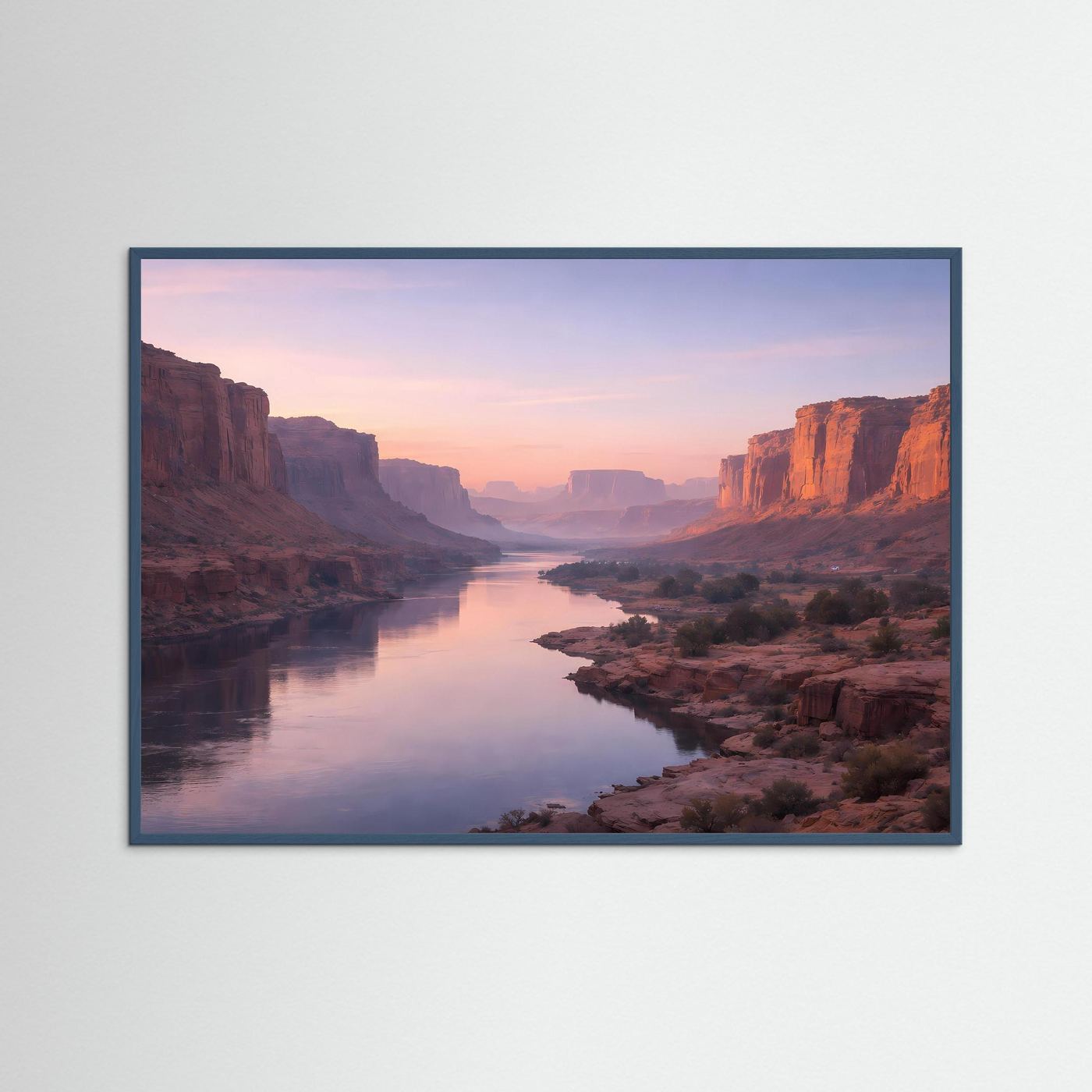 Wandbild Grand Canyon: Canyonwände und Fluss bei Sonnenuntergang