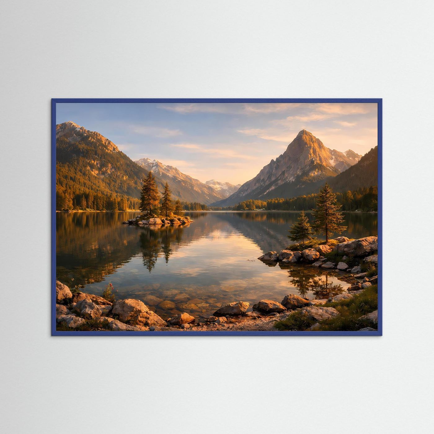 Alpenidyll am Bergsee im Abendlicht | Panorama Bergmassiv & Natur Poster Querformat