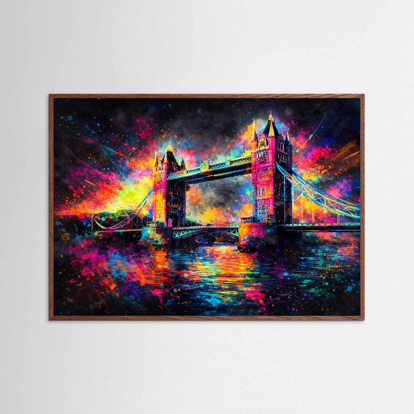 Farbgewaltige Tower Bridge London | Bunt & Modern Architektur Poster Querformat