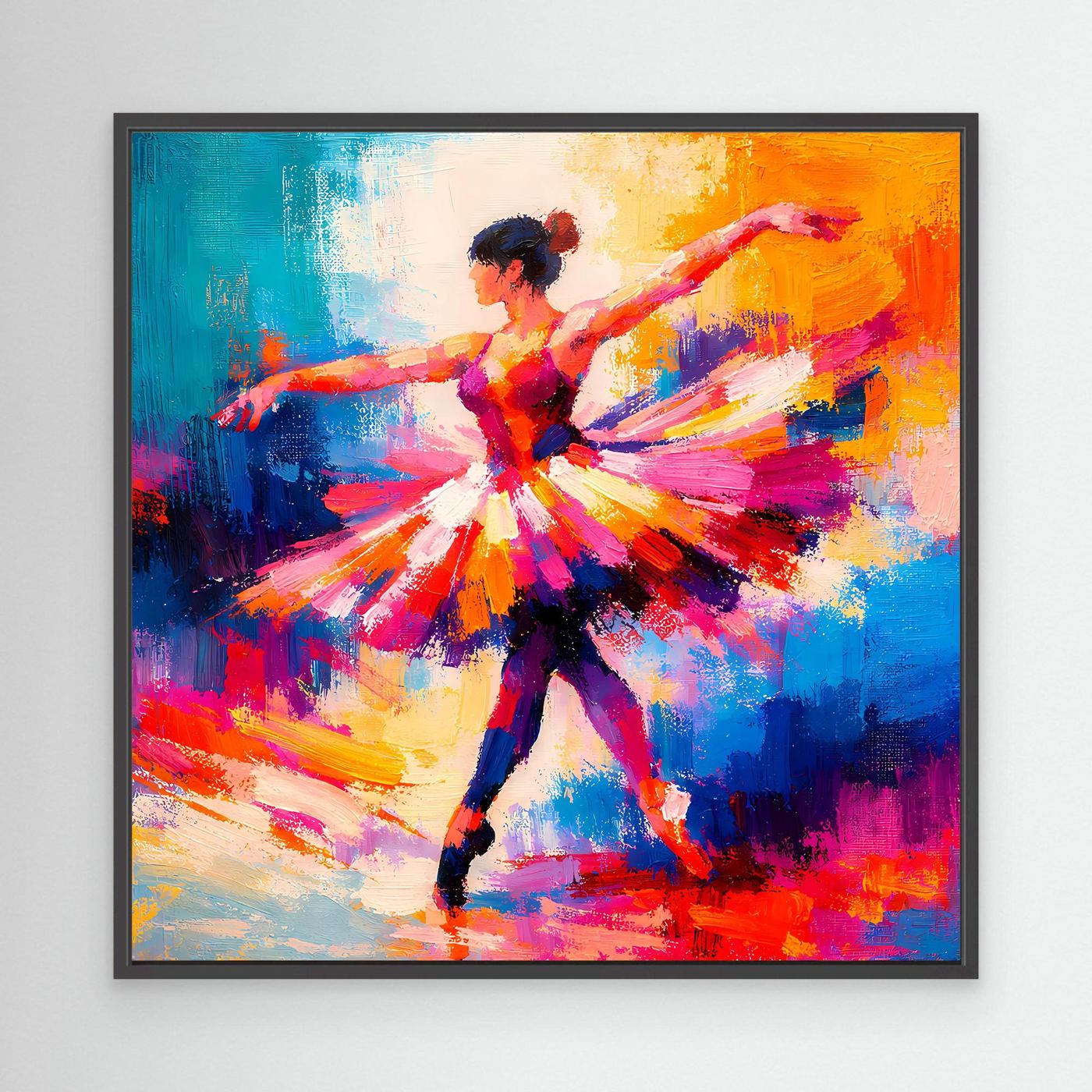 Leinwand Elegante Ballerina beim Tanz | Abstraktes Ballett & Musik Wandbild