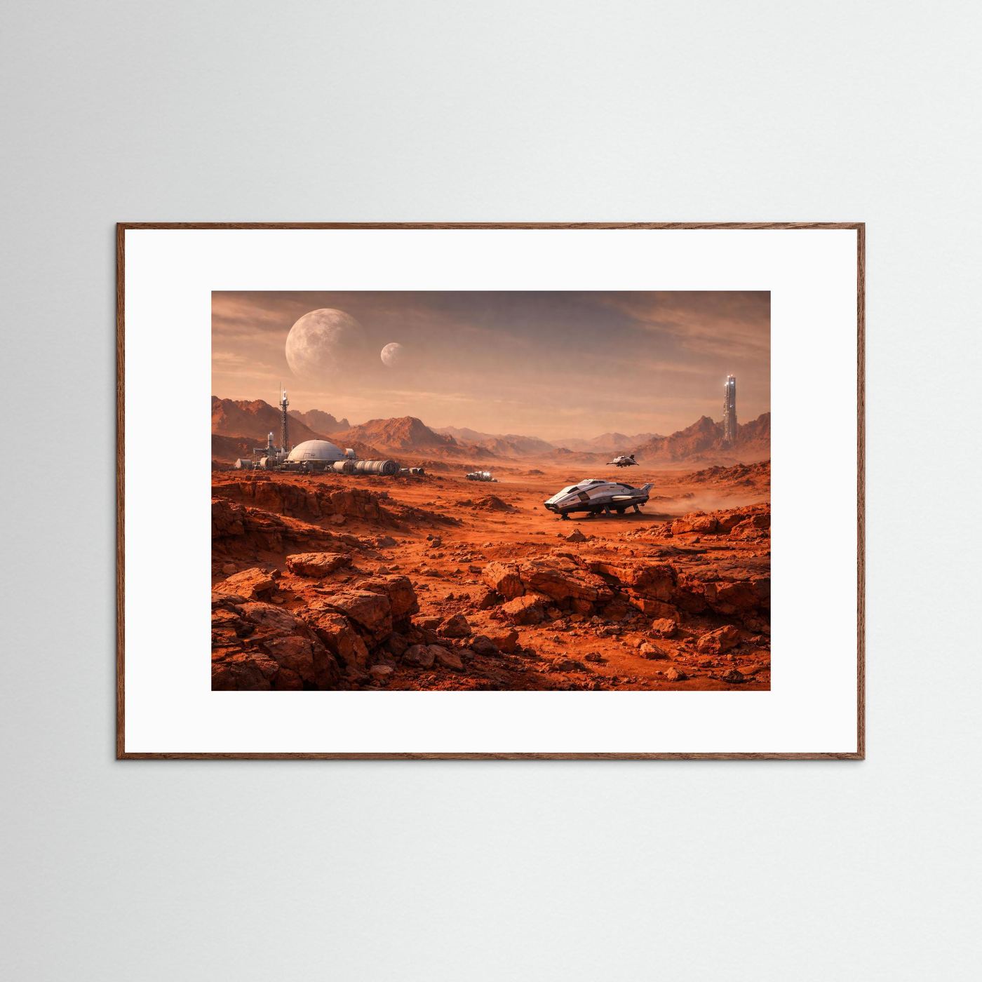 Kolonie auf dem roten Planeten | Sci-Fi Space Poster Querformat