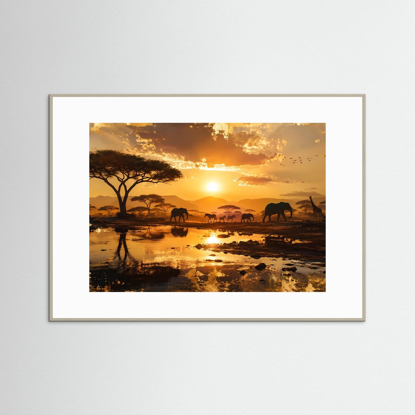 Atemberaubende Savanne bei Sonnenuntergang | Afrika Safari & Tierwelt Poster