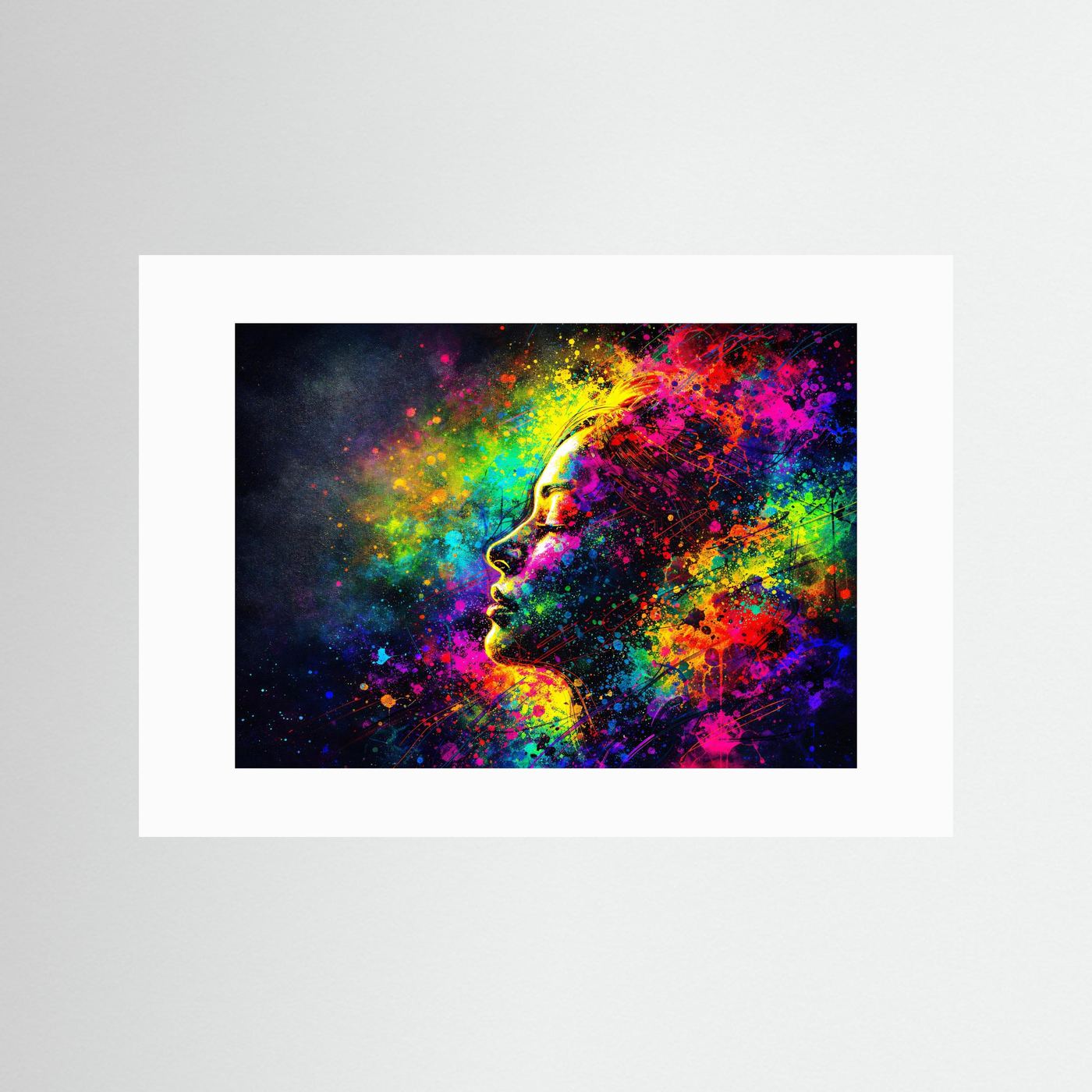 Träumende Eleganz & Farbexplosion | Moderner Kunst Print Querformat Wandbild