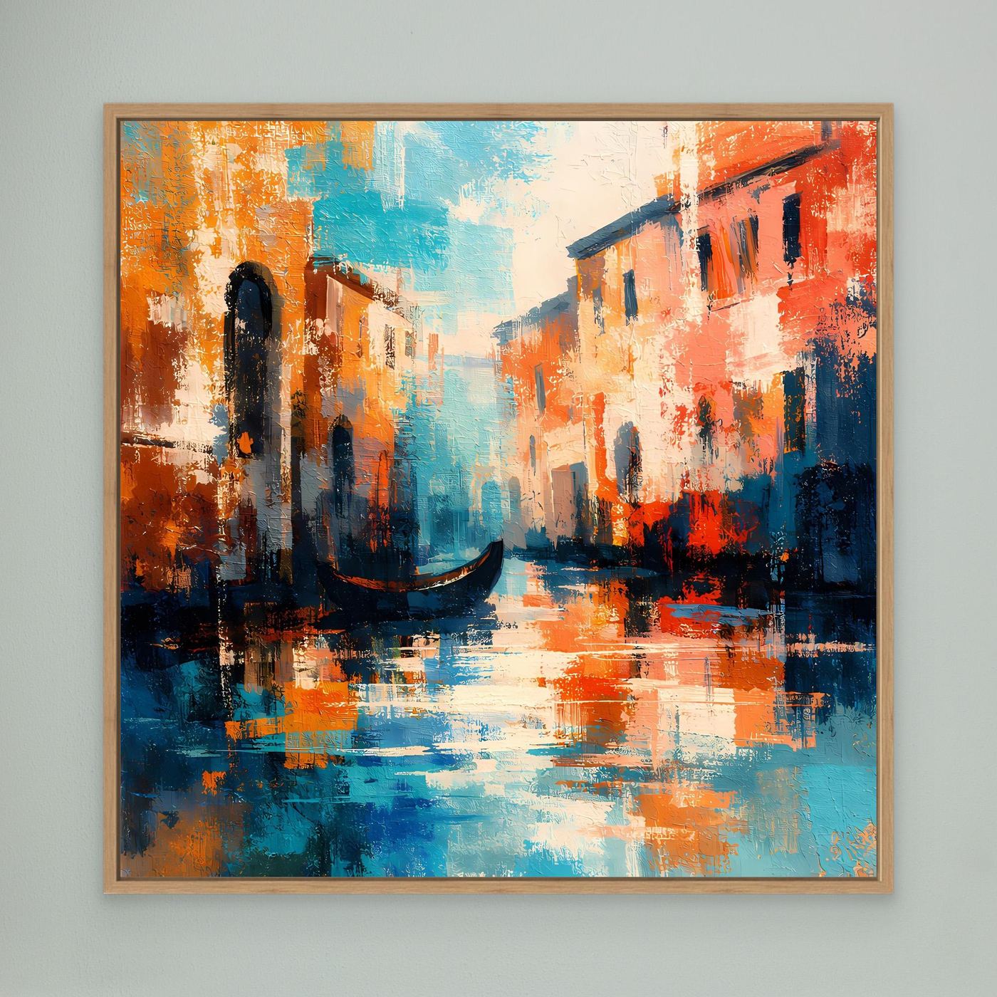 Leinwand Romantisches Venedig bei Sonnenuntergang | Abstraktes Gondel Wandbild