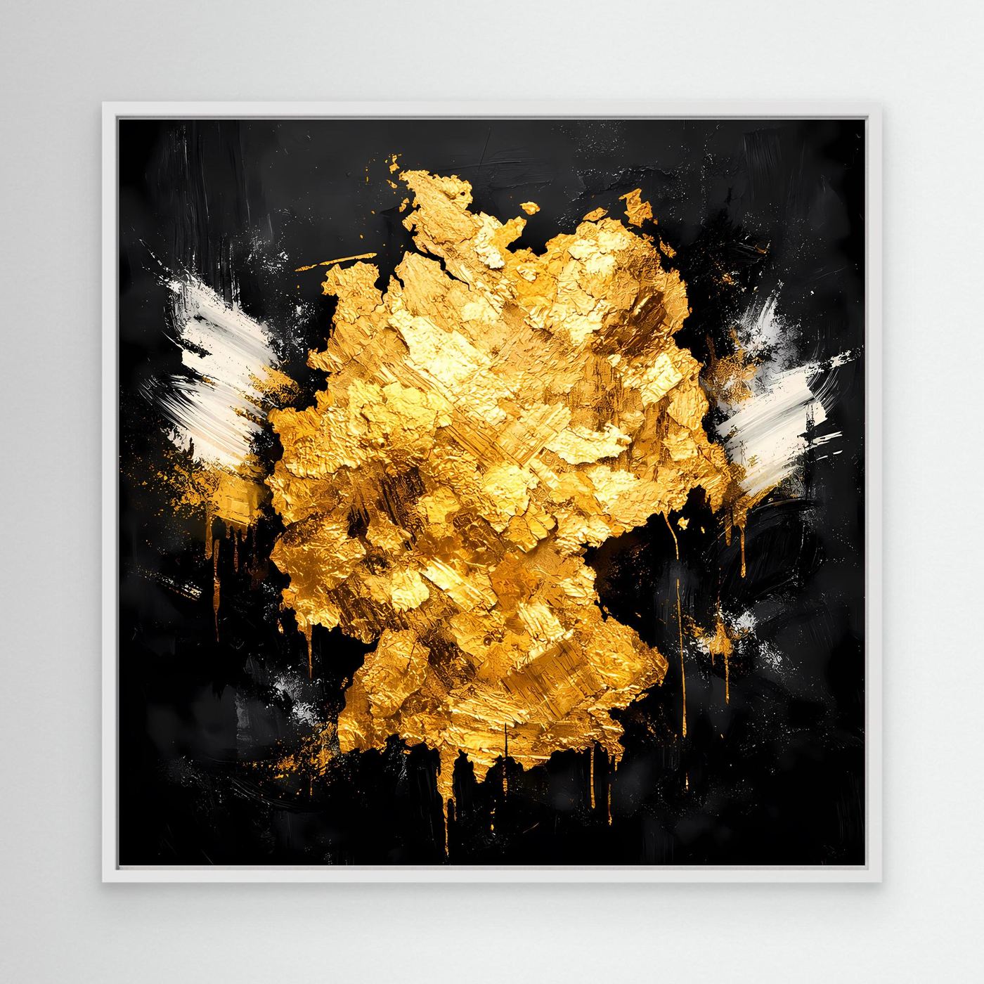Leinwand Elegante Deutschlandkarte in Gold & Schwarz | Modernes Abstraktes Wandbild