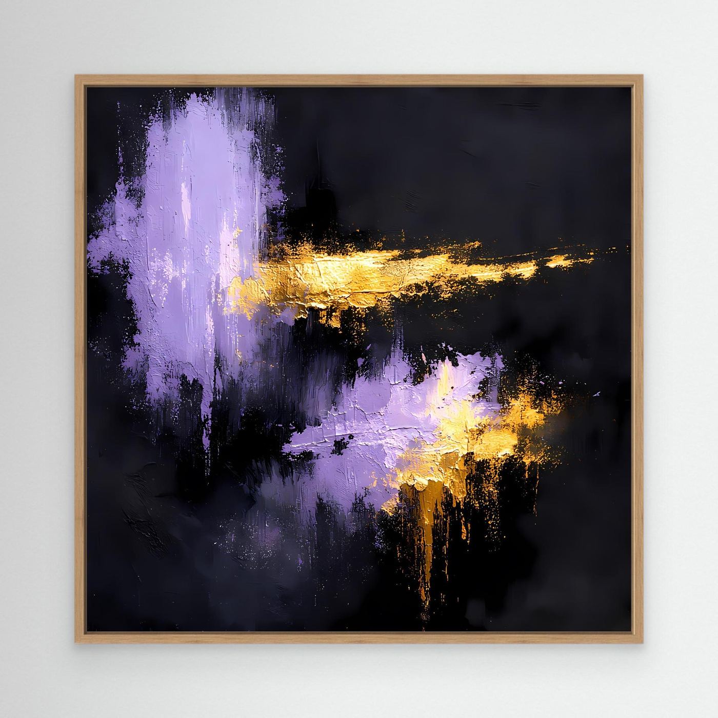 Leinwand Elegante Lila Nuancen und Gold | Modernes Abstraktes Expressionismus Wandbild