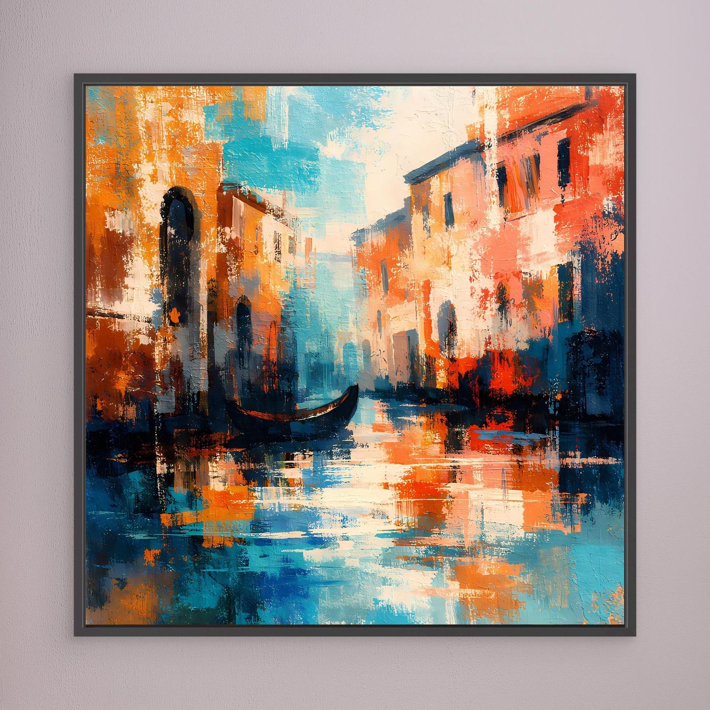 Leinwand Romantisches Venedig bei Sonnenuntergang | Abstraktes Gondel Wandbild