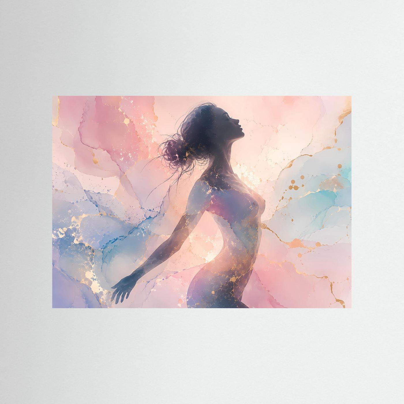 Frauen Silhouette Poster | Pastell Abstrakte Kunst | Feminine Wandkunst | Moderne Körper Silhouette Wall Art