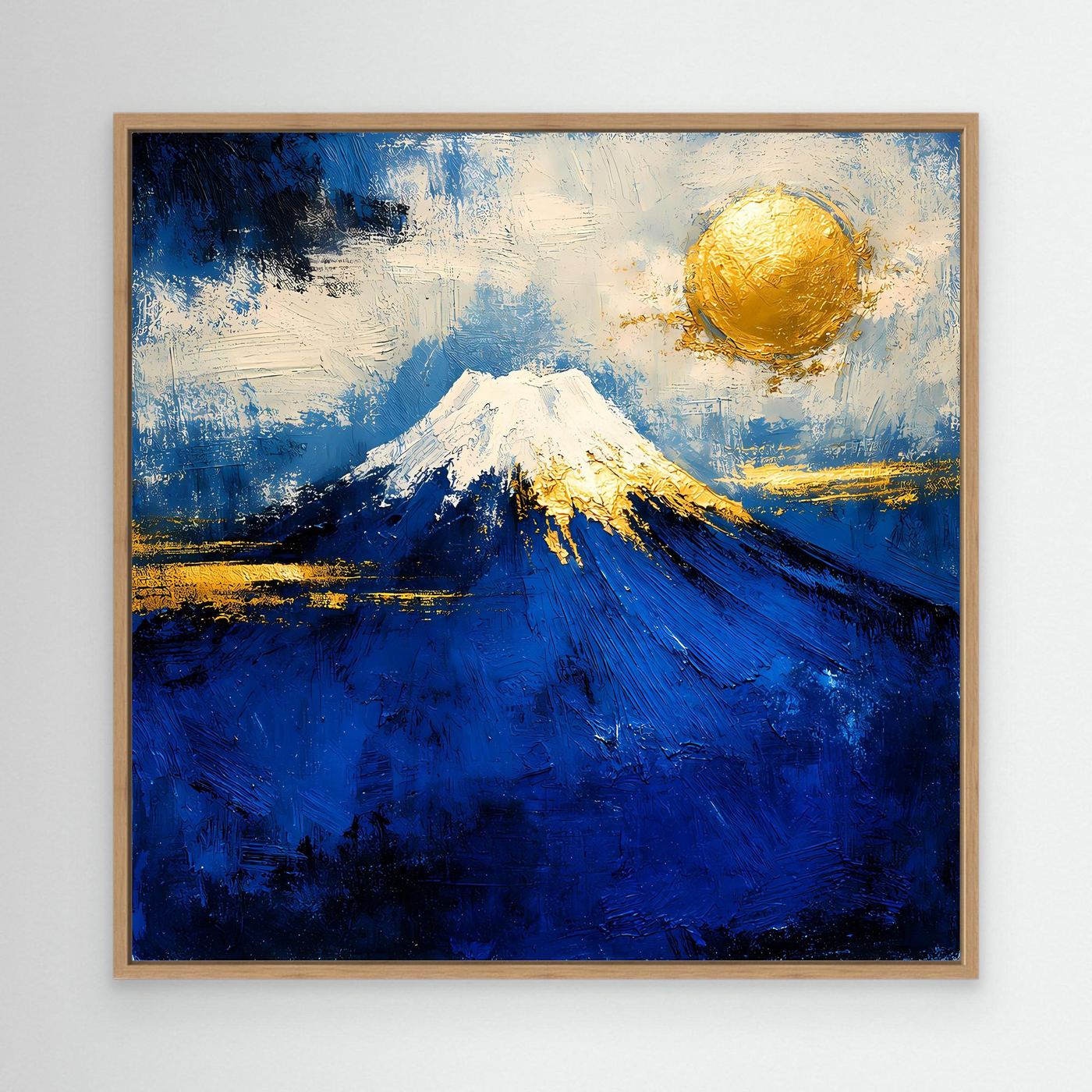 Leinwand Majestätischer Berg Fuji im Sonnenuntergang | Abstraktes Japan Wandbild Moderne Kunst