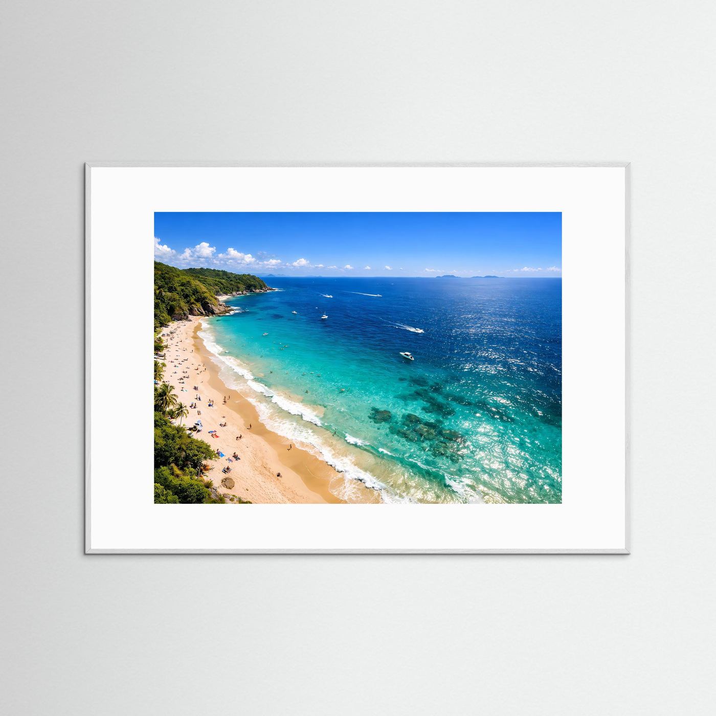 Tropischer Traumstrand im Sonnenlicht | Küste & Meer Panorama Poster Querformat