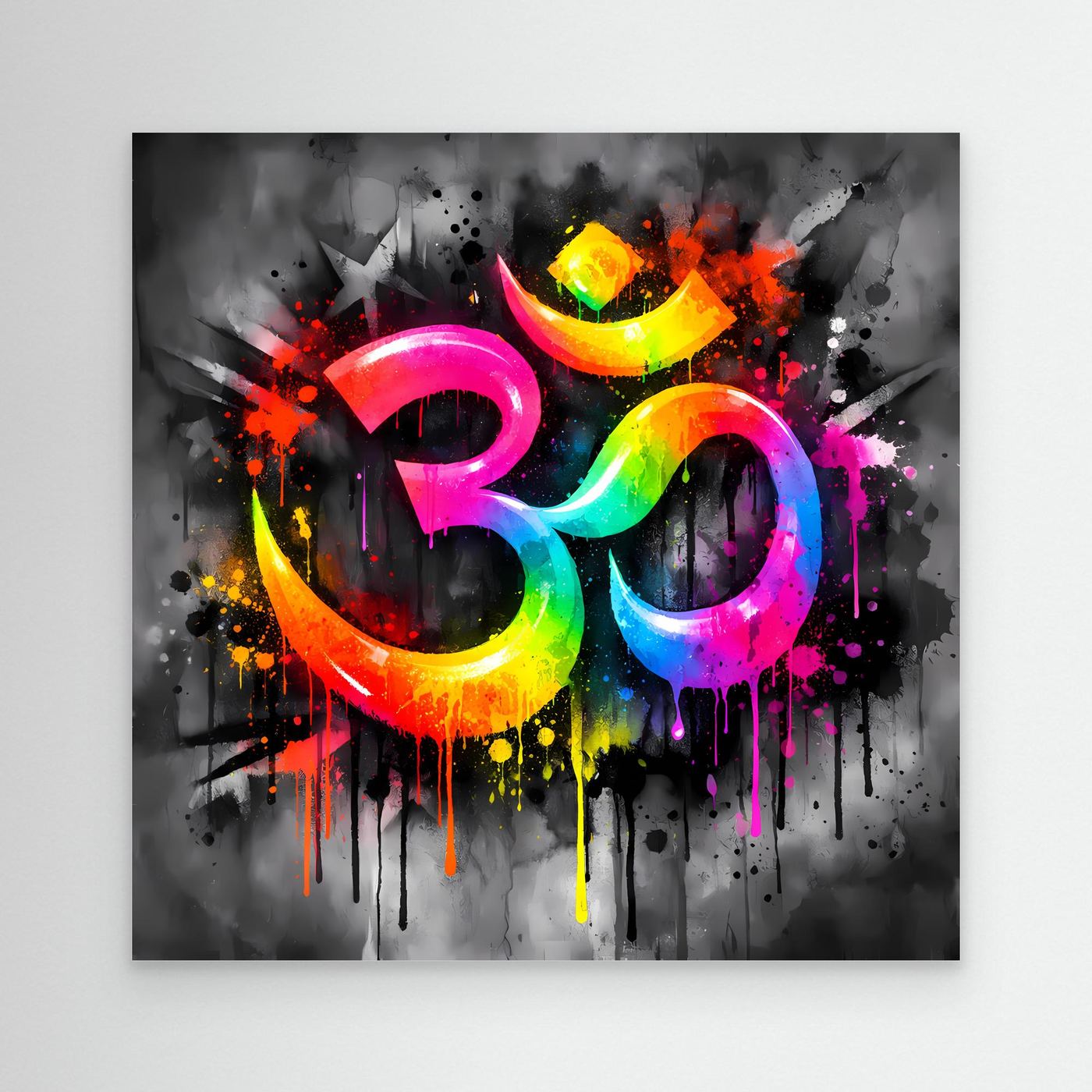 Leinwandbild Spirituelles Om-Symbol | Abstraktes Yoga & Meditation Wandbild auf Keilrahmen