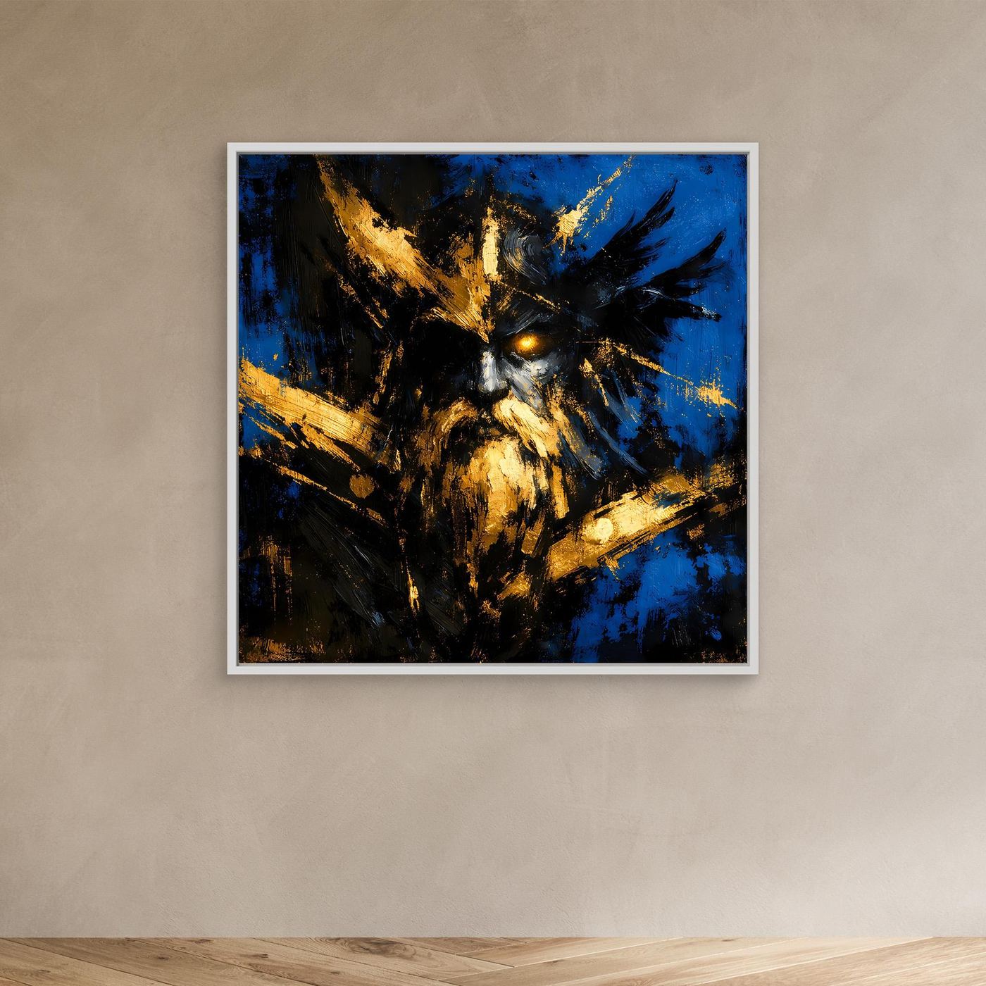 Leinwand Mythischer Nordischer Gott Odin | Abstraktes Wikinger Wandbild