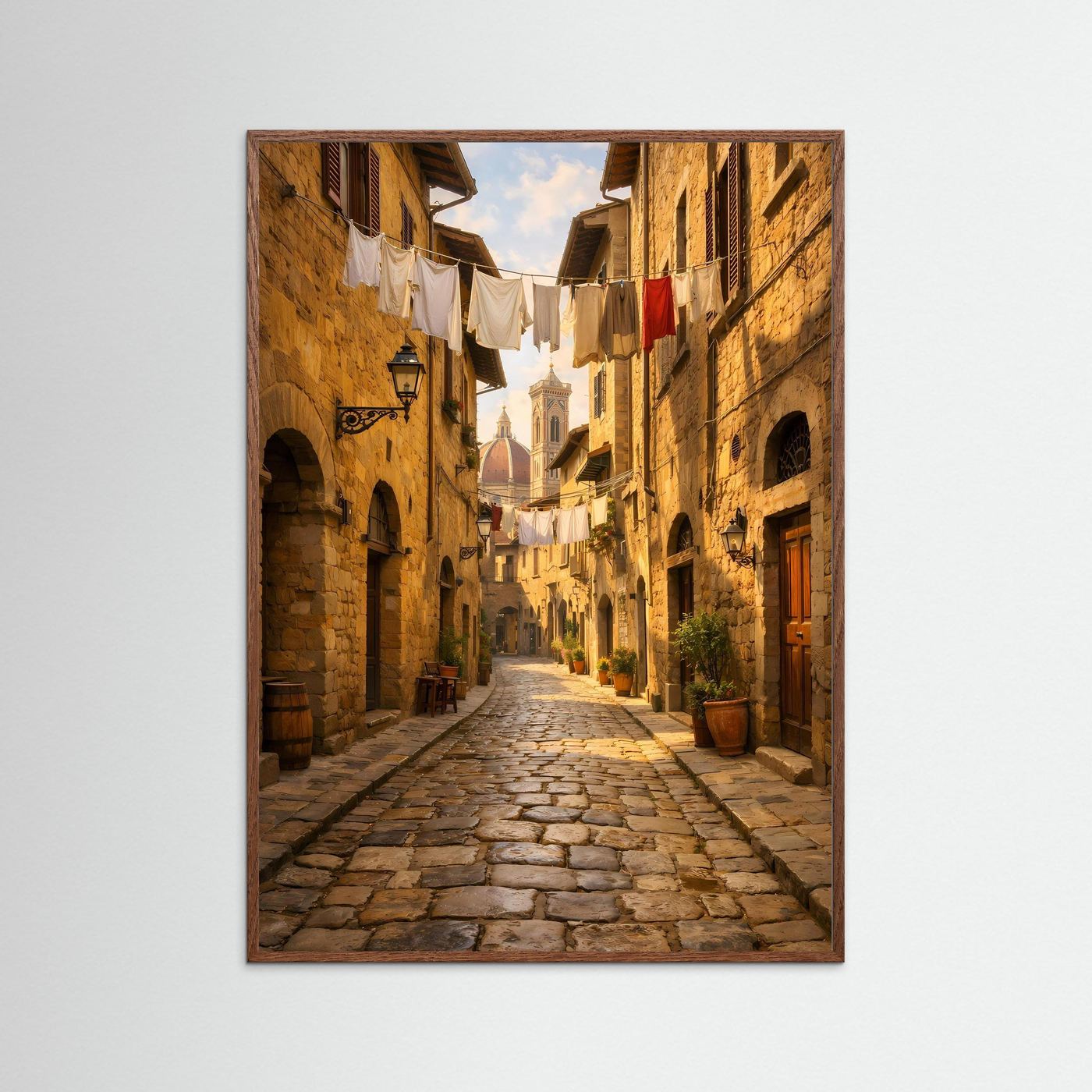 Poster Toskanische Gasse Florenz | Historische Altstadt Wandbild